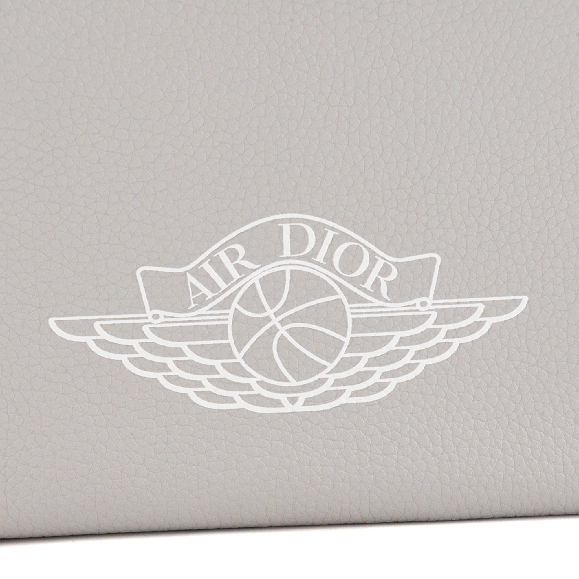 DIOR - Limited Edition Dior Jordan Wings x Dior Messenger Shoulder Bag in Grey Grained Leather