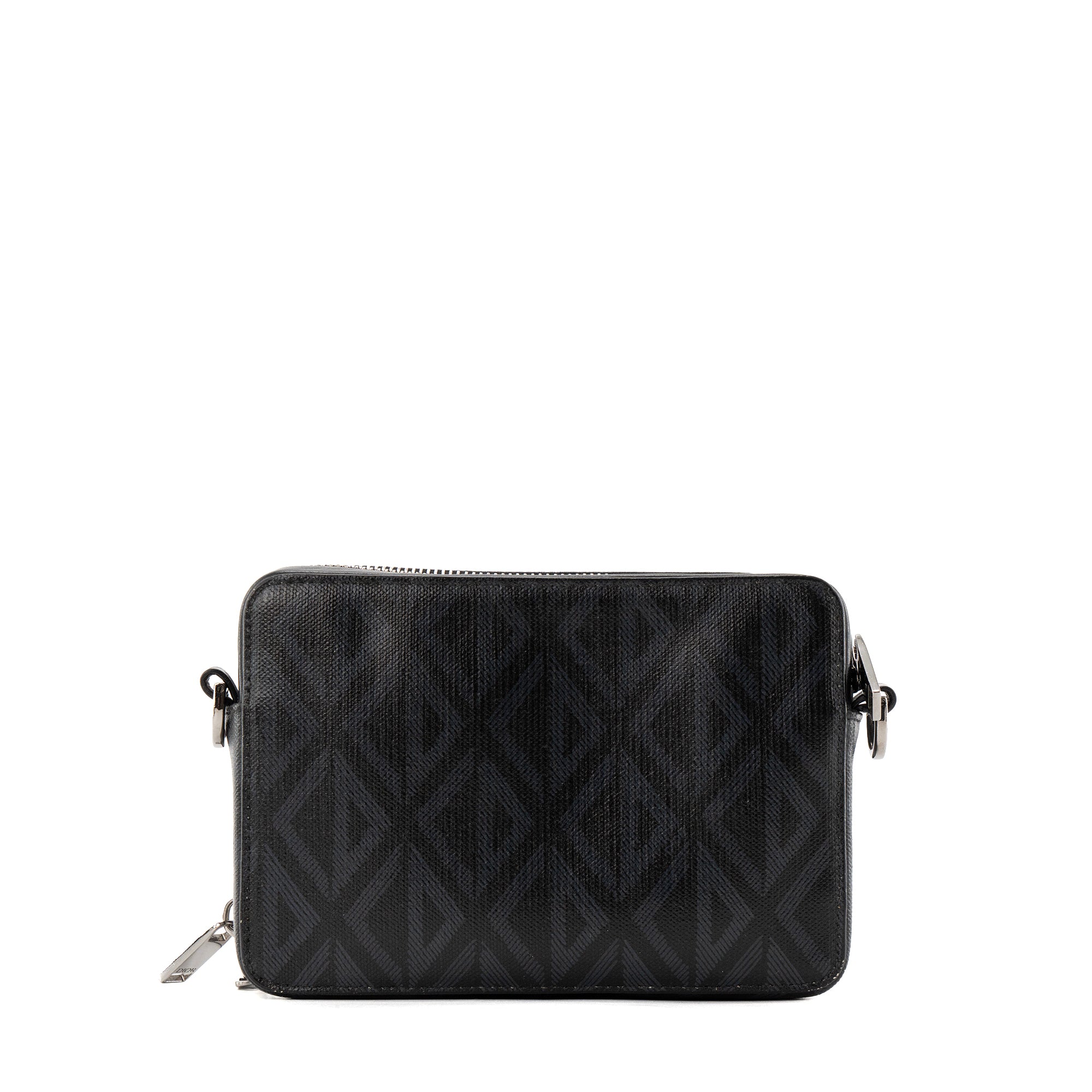 DIOR - Sac à bandoulière Messenger CD Diamonds Dior en en toile enduite noir et gris