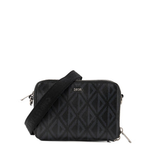 DIOR - Sac à bandoulière Messenger CD Diamonds Dior en en toile enduite noir et gris