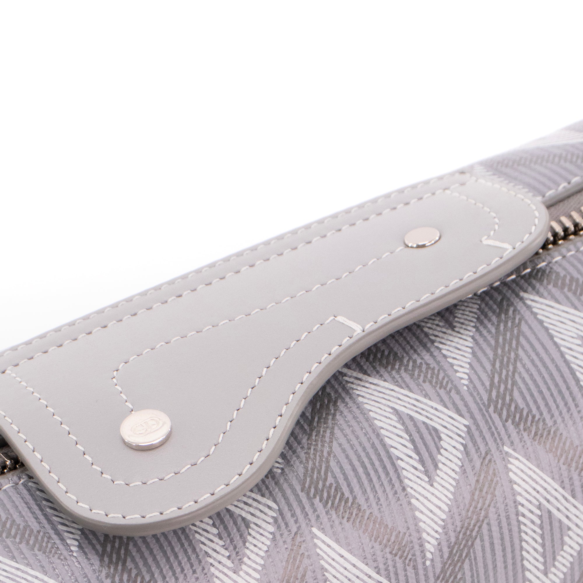 DIOR - Sac à bandoulière Messenger Lingot CD Diamond Dior en toile enduite grise et blanche