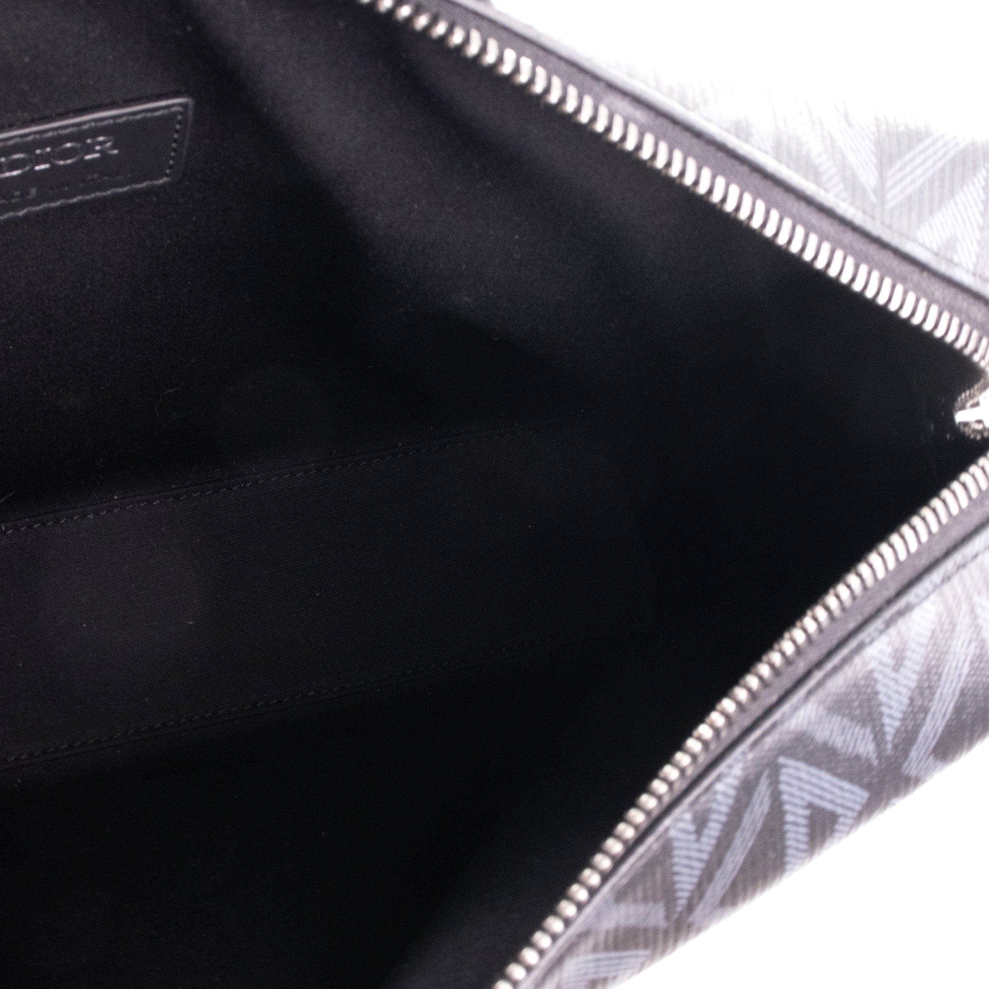 DIOR - Sac à bandoulière Messenger Lingot CD Diamond Dior en toile enduite noire et grise