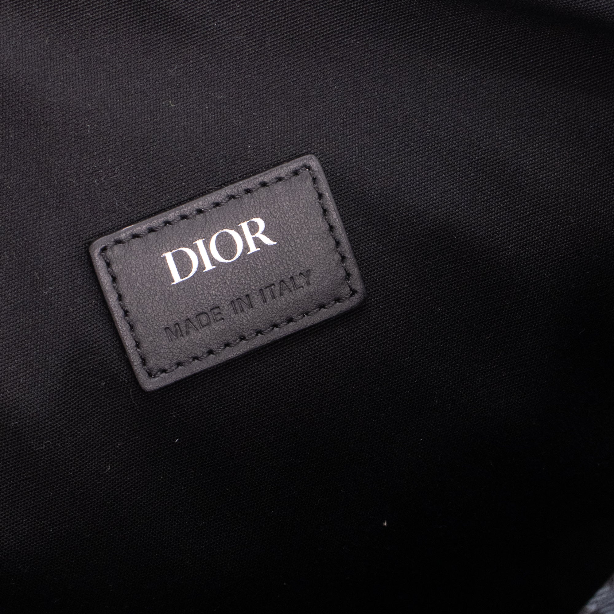 DIOR - Sac à bandoulière Messenger Lingot CD Diamond Dior en toile enduite noire et grise