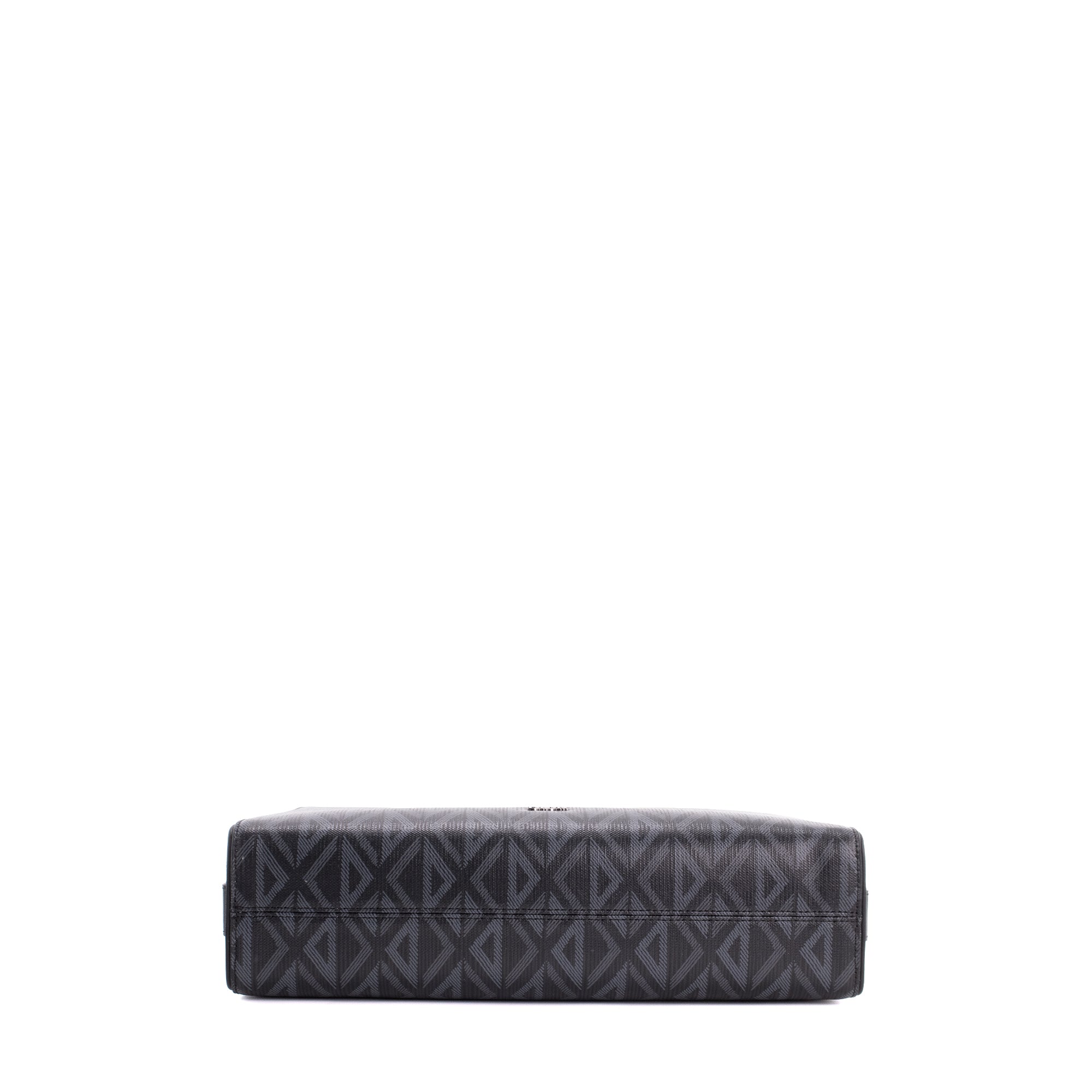 DIOR - Sac à bandoulière Messenger Lingot CD Diamond Dior en toile enduite noire et grise