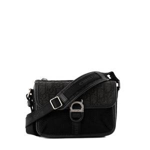 DIOR - Sac à bandoulière Messenger Pouch Dior en toile jacquard Dior Oblique noir