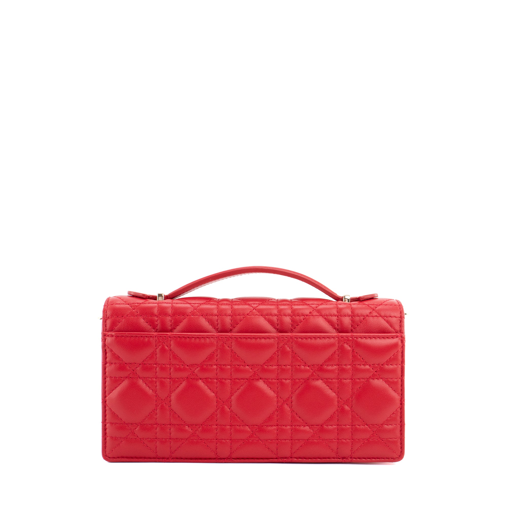 DIOR - Sac à bandoulière My Mini Dior en cuir cannage rouge cerise