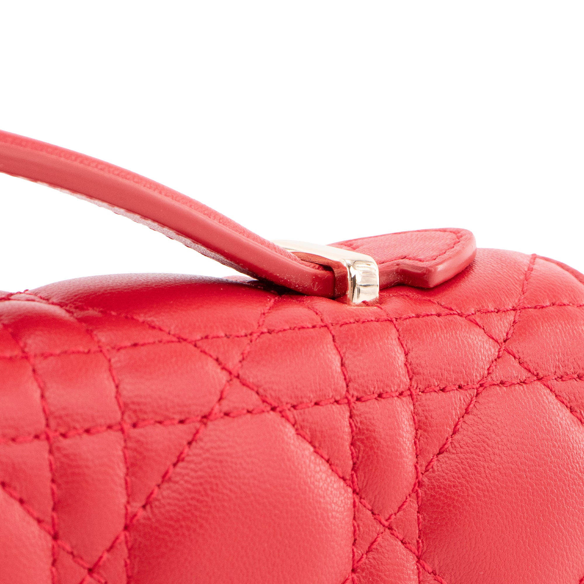 DIOR - Sac à bandoulière My Mini Dior en cuir cannage rouge cerise