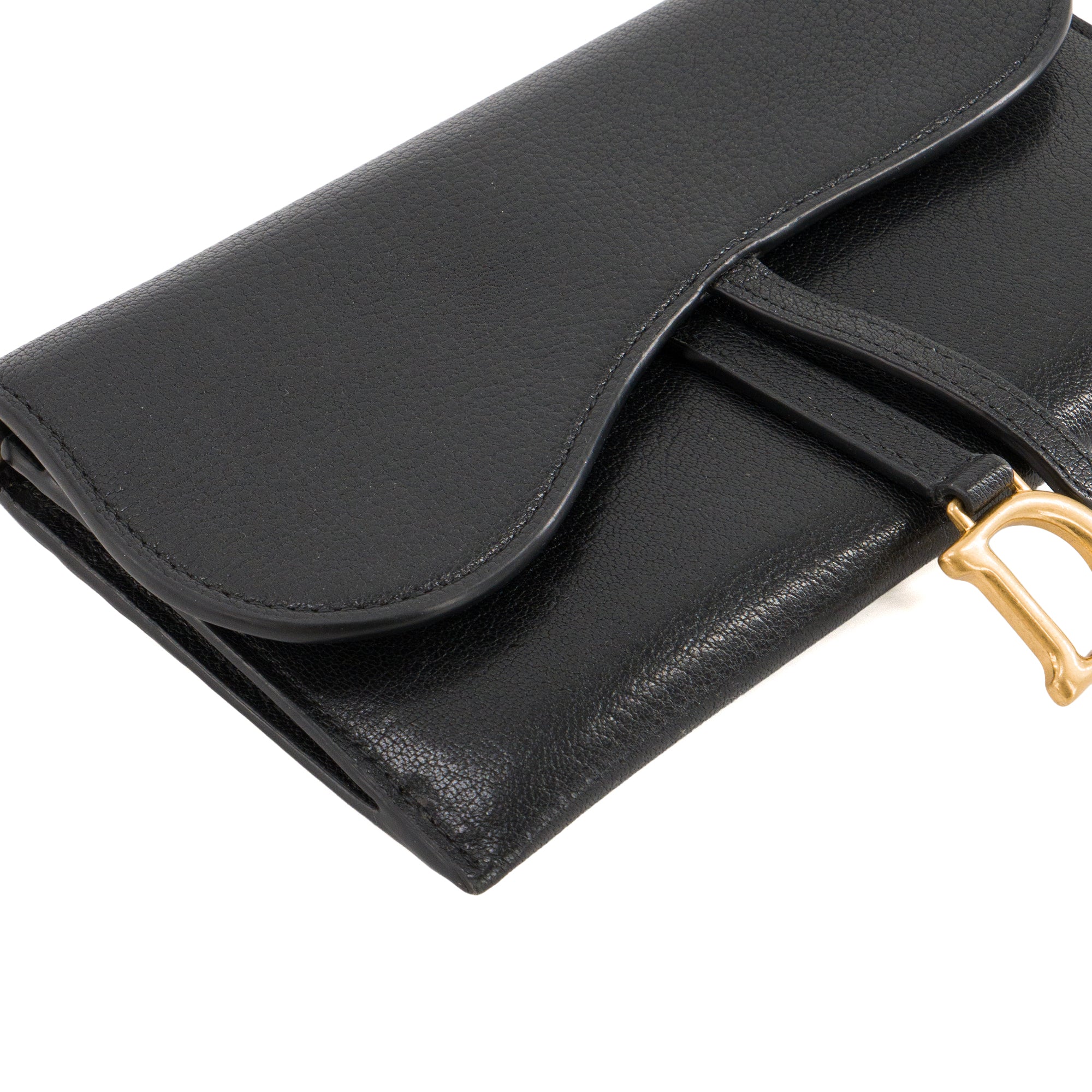 DIOR - Sac à bandoulière Saddle Dior en cuir grainé noir