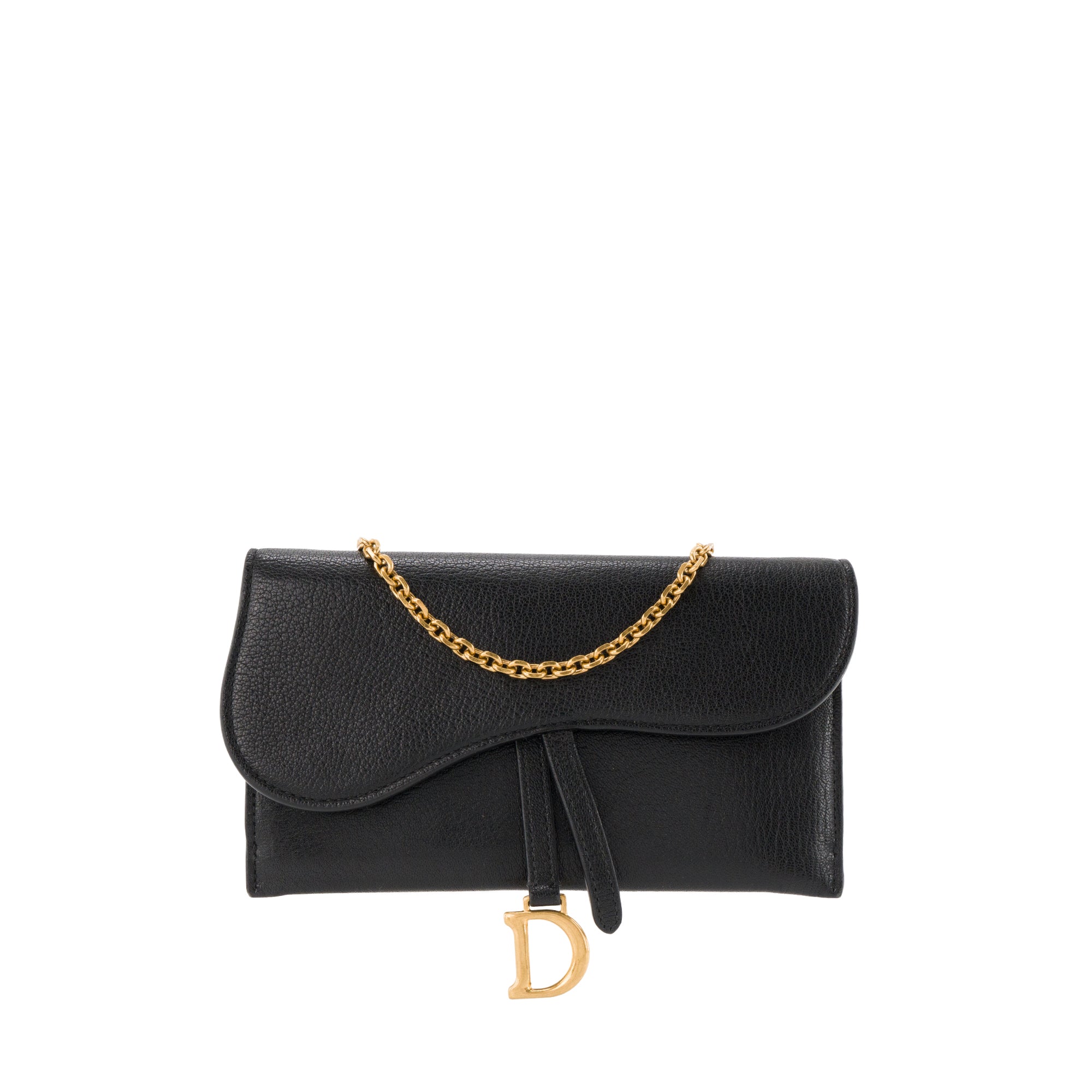 DIOR - Sac à bandoulière Saddle Dior en cuir grainé noir