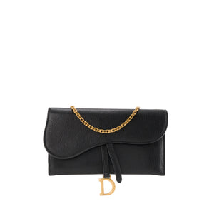 DIOR - Sac à bandoulière Saddle Dior en cuir grainé noir