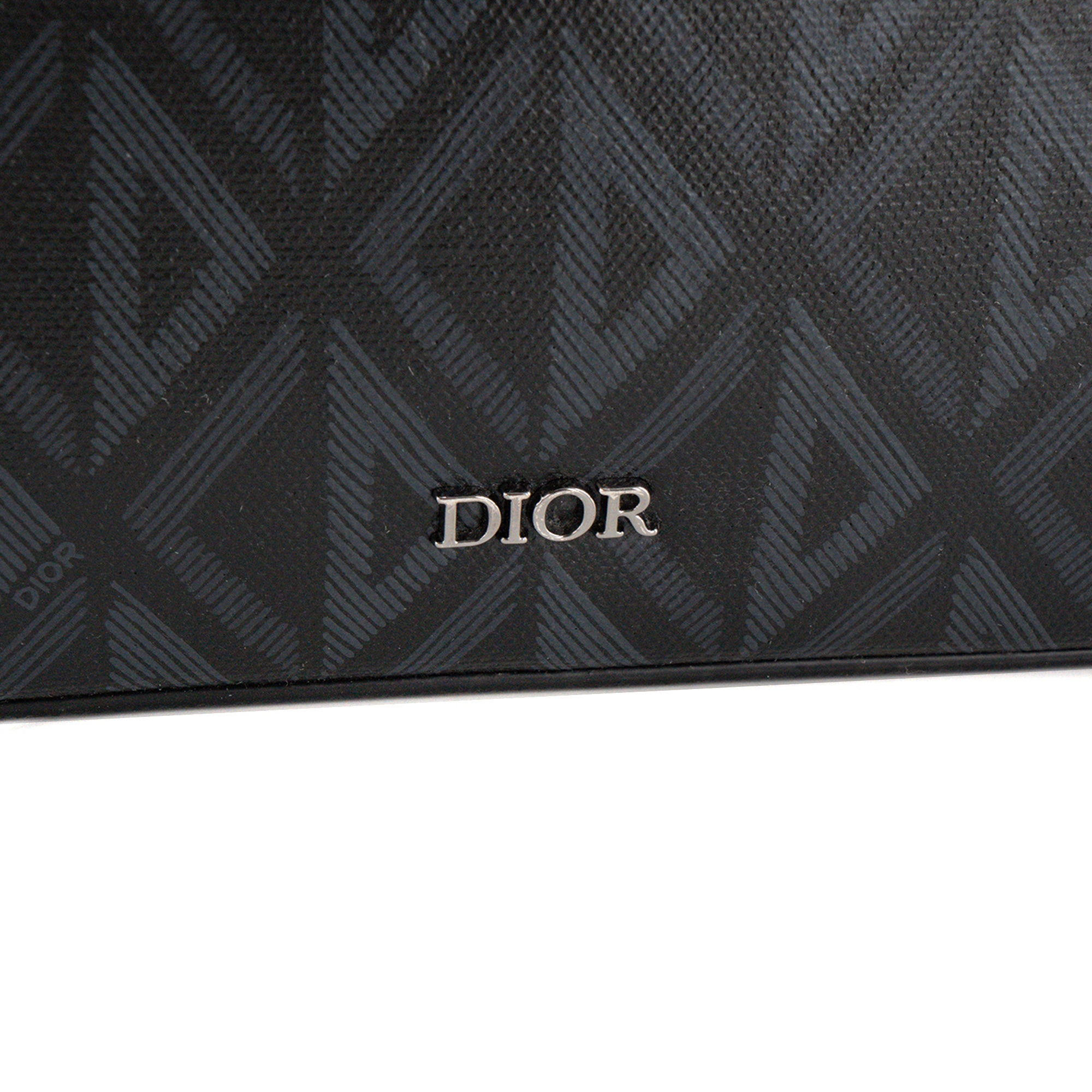 DIOR - Sac à bandoulière Safari Diamond Dior en toile enduite noire et grise