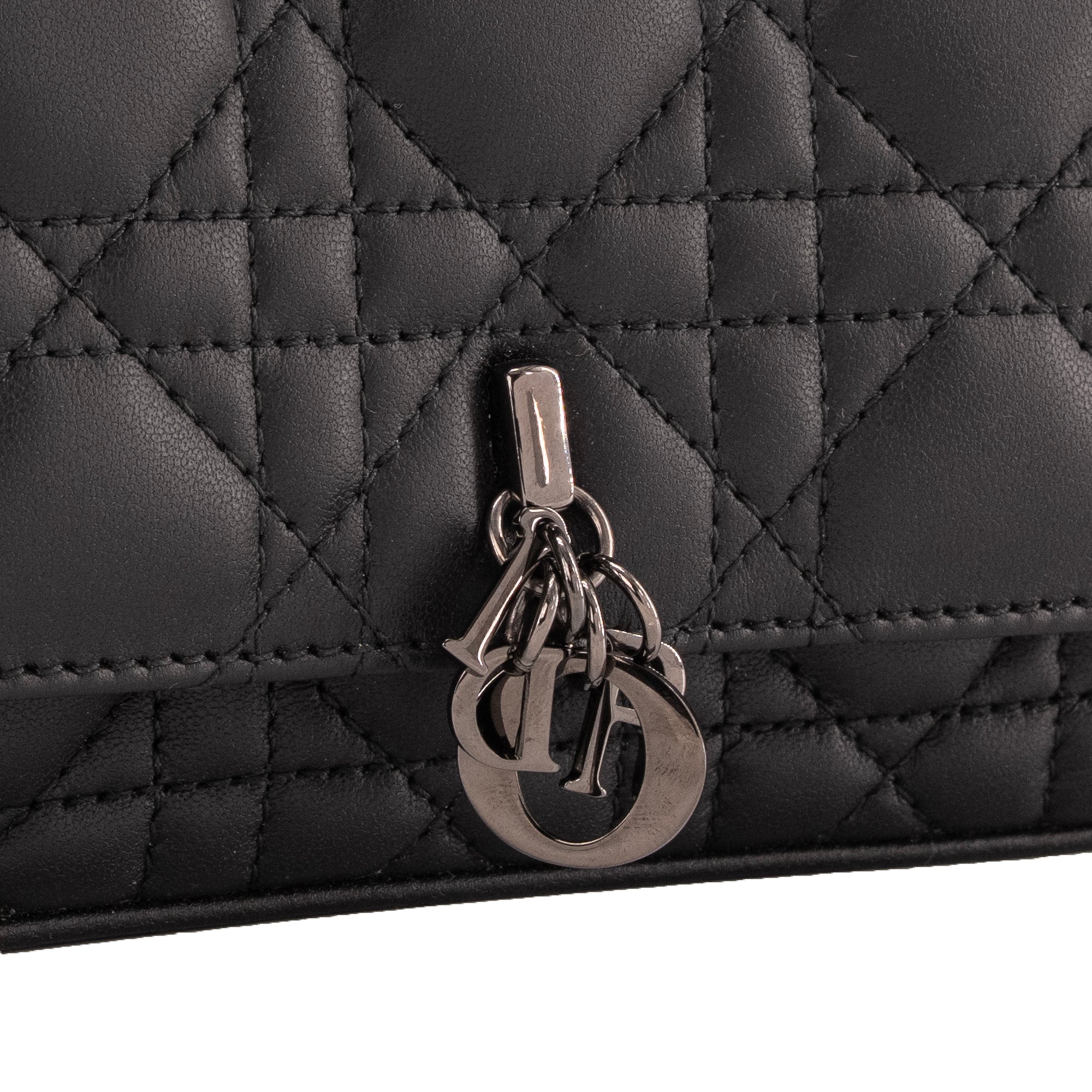 DIOR - Sac à bandoulière Talk My Dior en cuir cannage noir