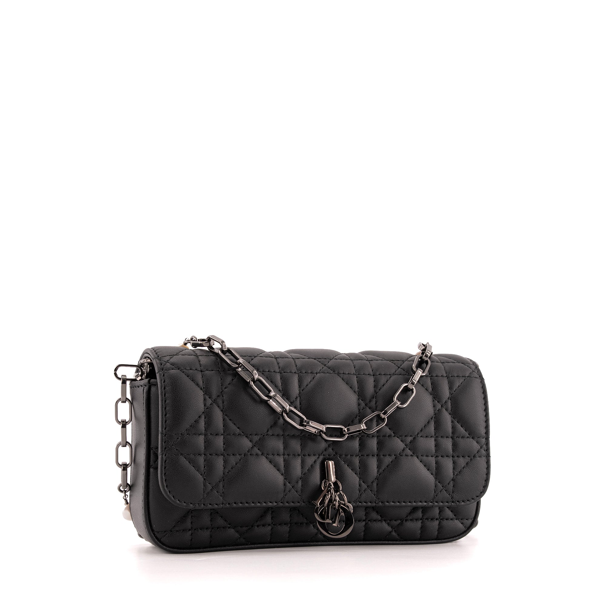 DIOR - Sac à bandoulière Talk My Dior en cuir cannage noir