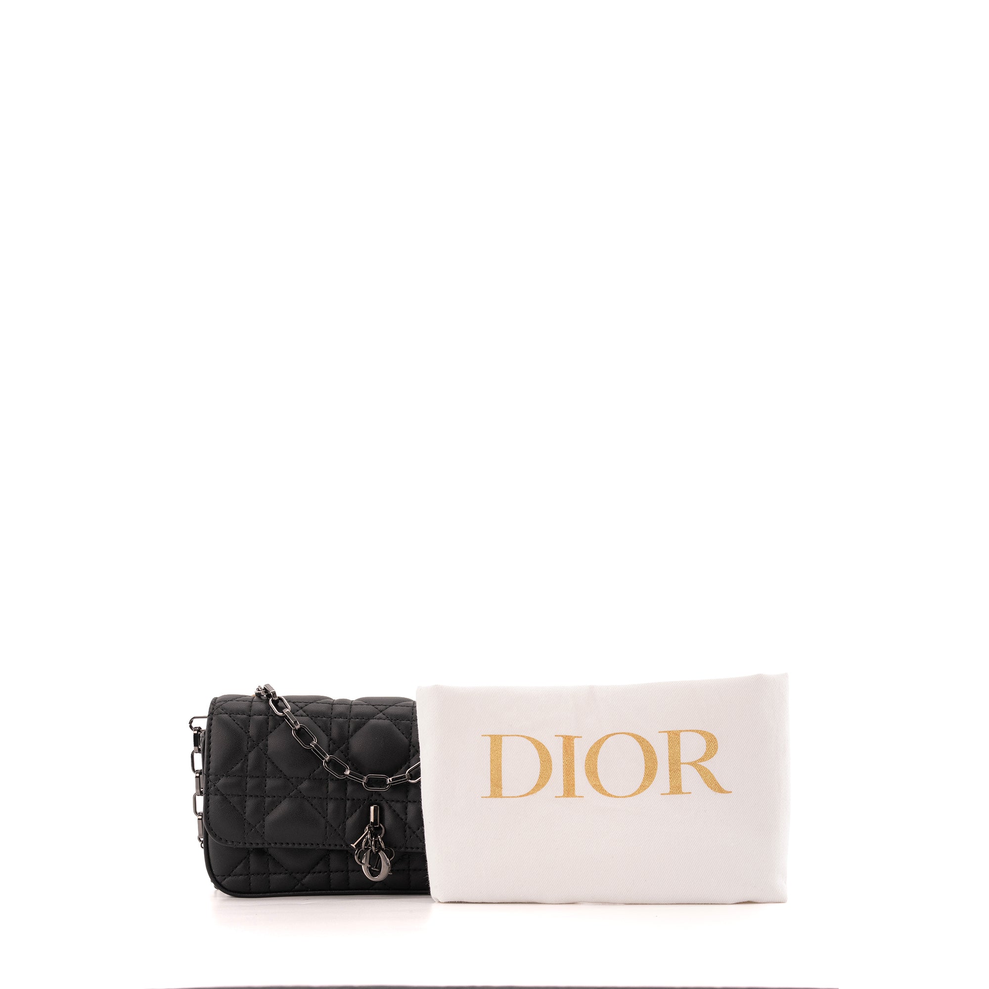DIOR - Sac à bandoulière Talk My Dior en cuir cannage noir