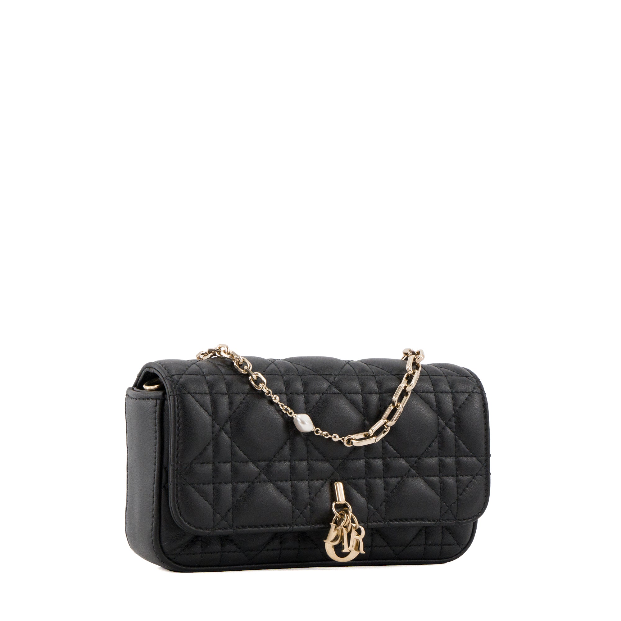 DIOR - Sac à bandoulière Talk My Dior en cuir lisse noir