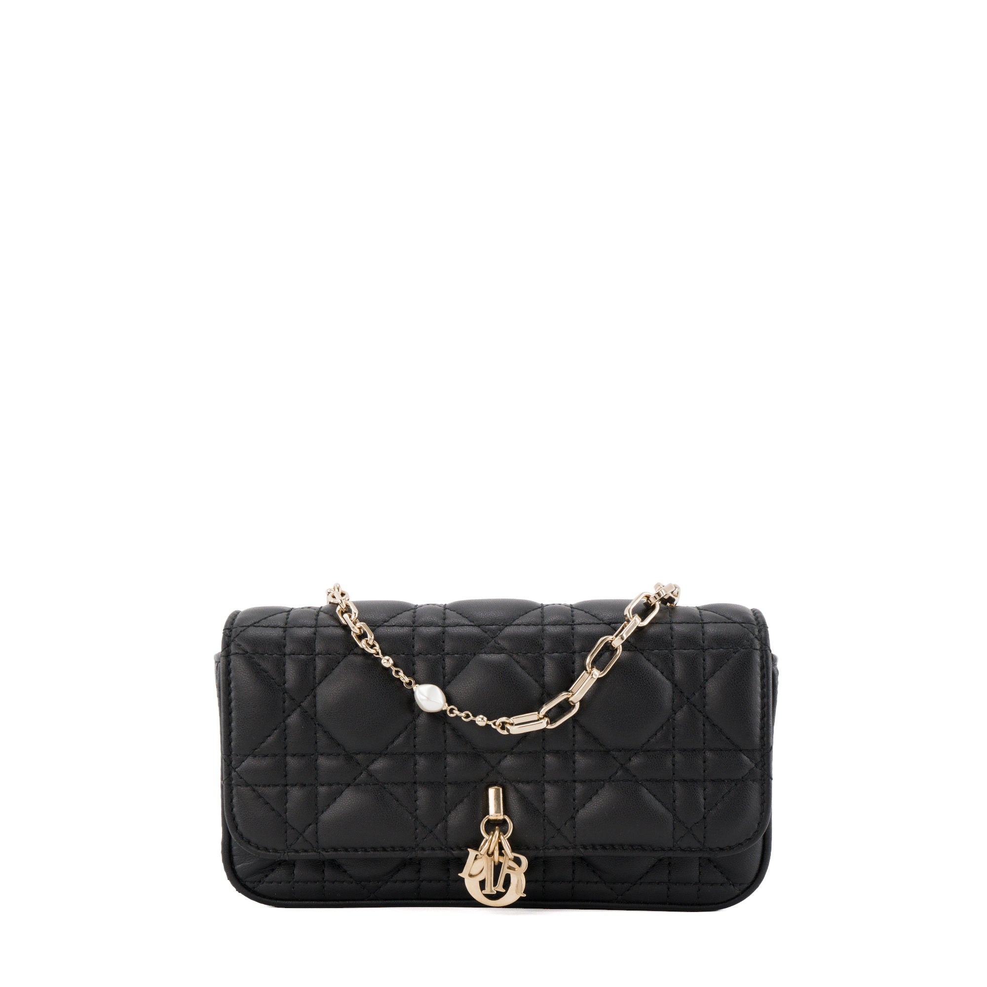 DIOR - Sac à bandoulière Talk My Dior en cuir lisse noir