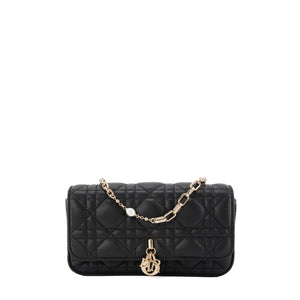 DIOR - Sac à bandoulière Talk My Dior en cuir lisse noir