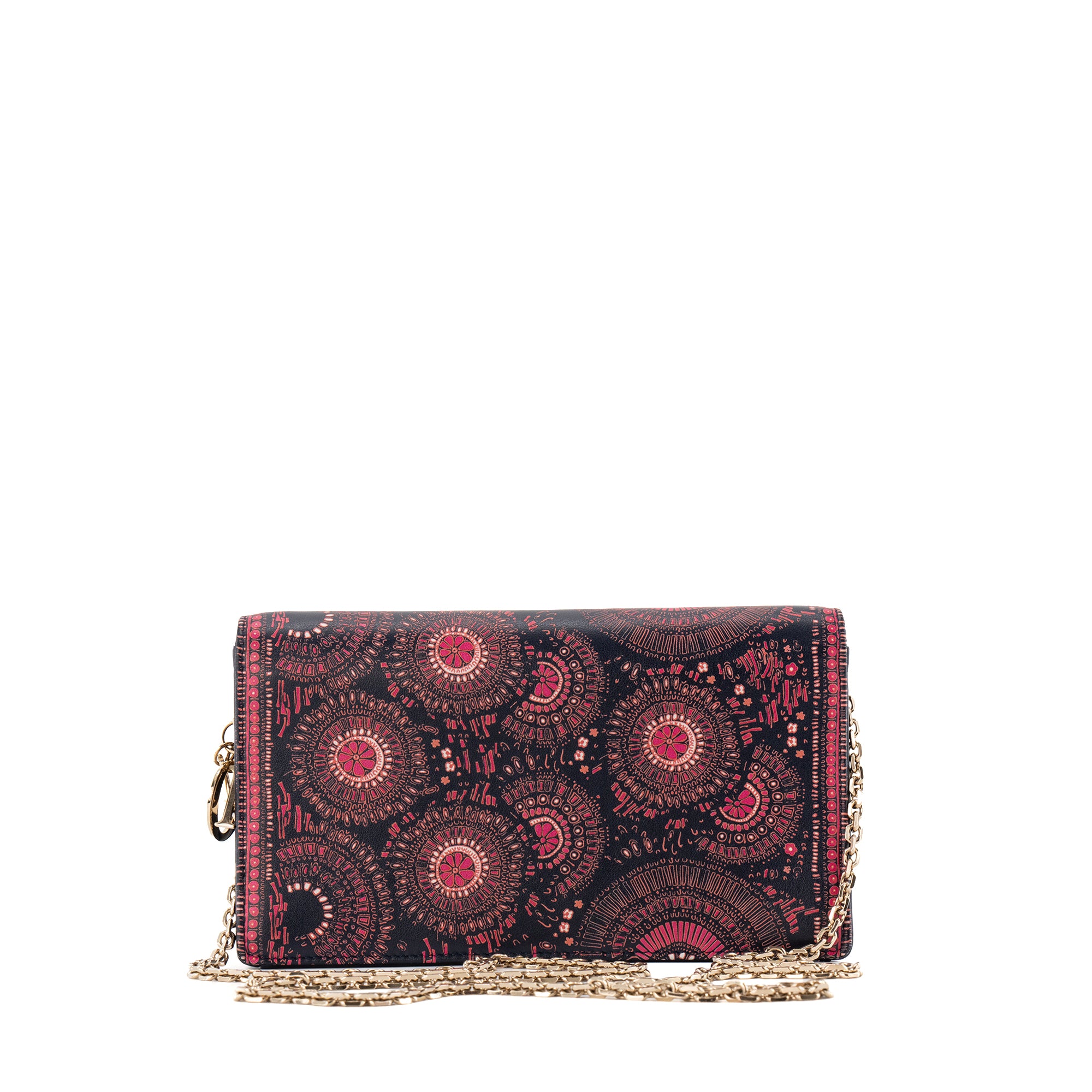 DIOR - Sac à bandoulière Lady Dior Wallet en cuir violet et bleu marine