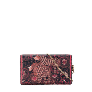 DIOR - Sac à bandoulière Lady Dior Wallet en cuir violet et bleu marine