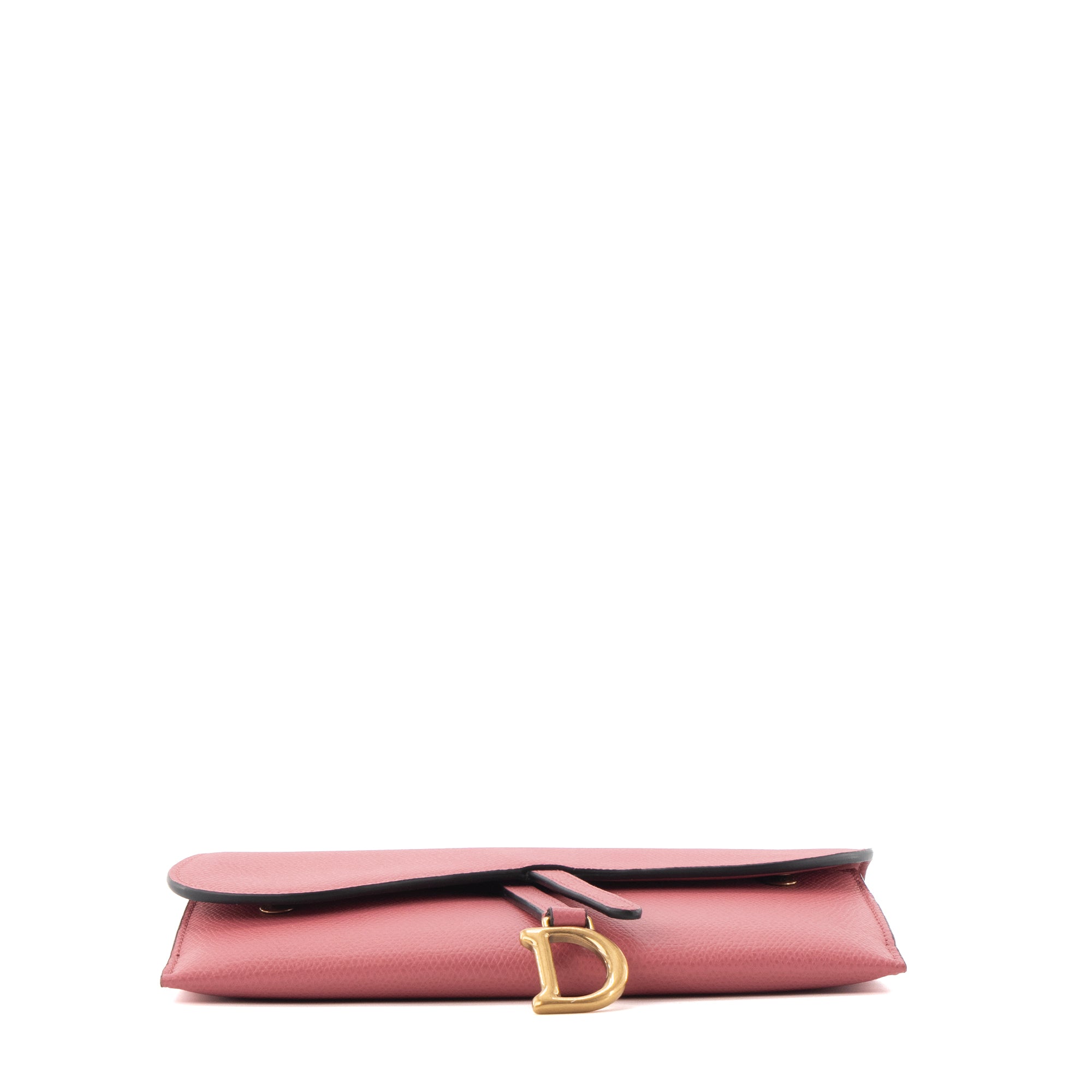 DIOR - Sac à bandoulière Wallet On Chain Saddle Dior en cuir grainé rose
