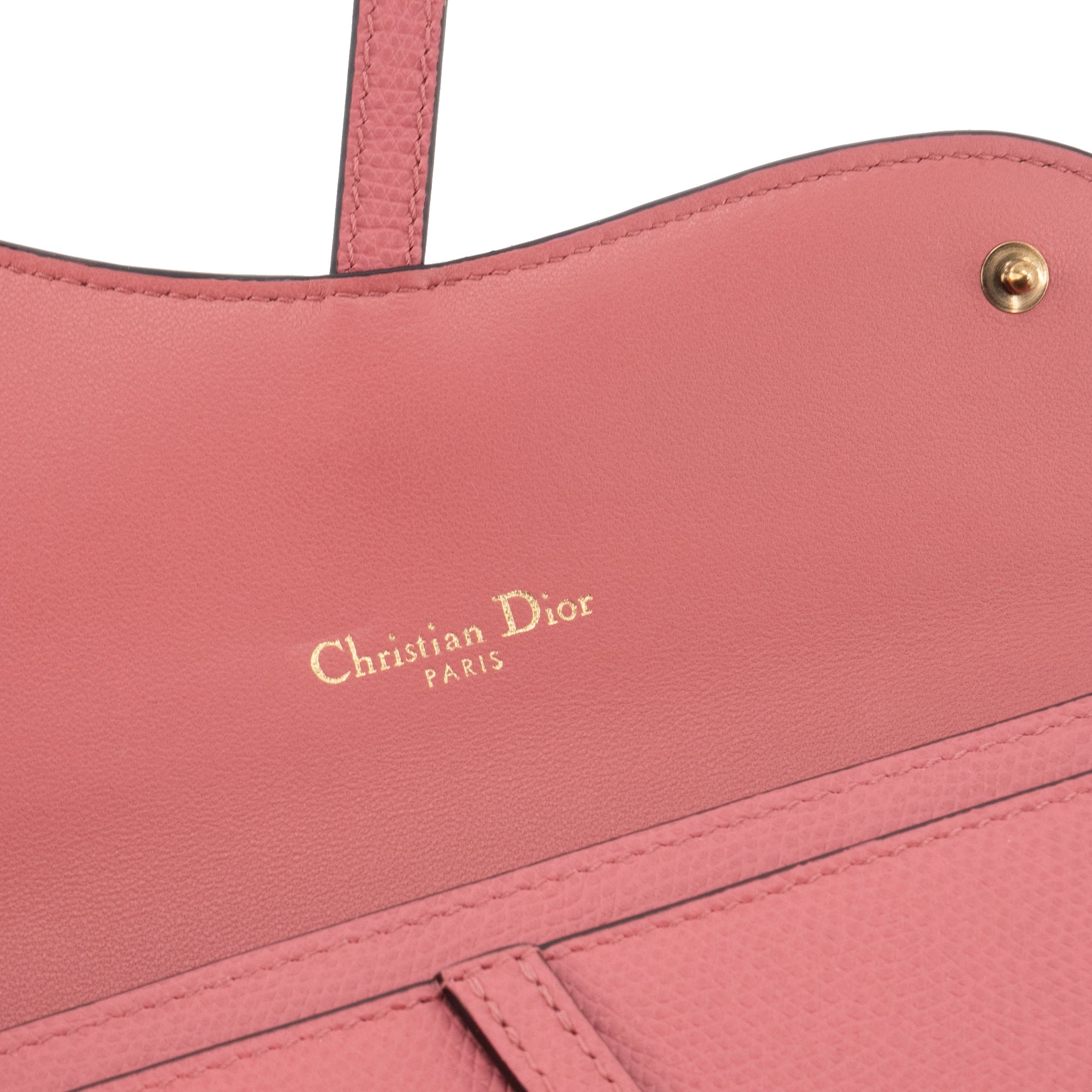 DIOR - Sac à bandoulière Wallet On Chain Saddle Dior en cuir grainé rose