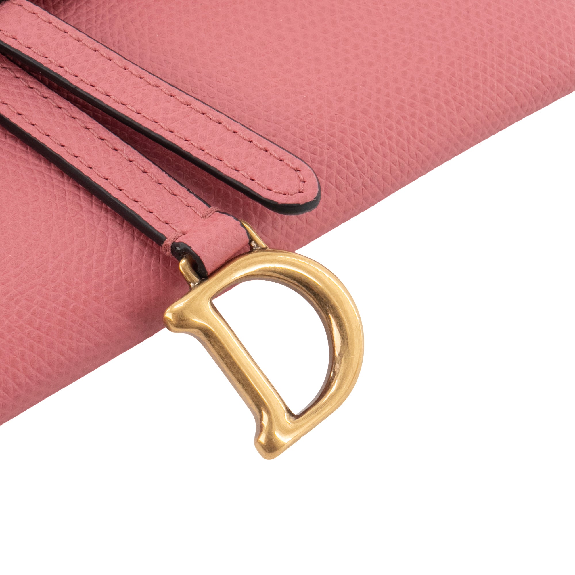 DIOR - Sac à bandoulière Wallet On Chain Saddle Dior en cuir grainé rose