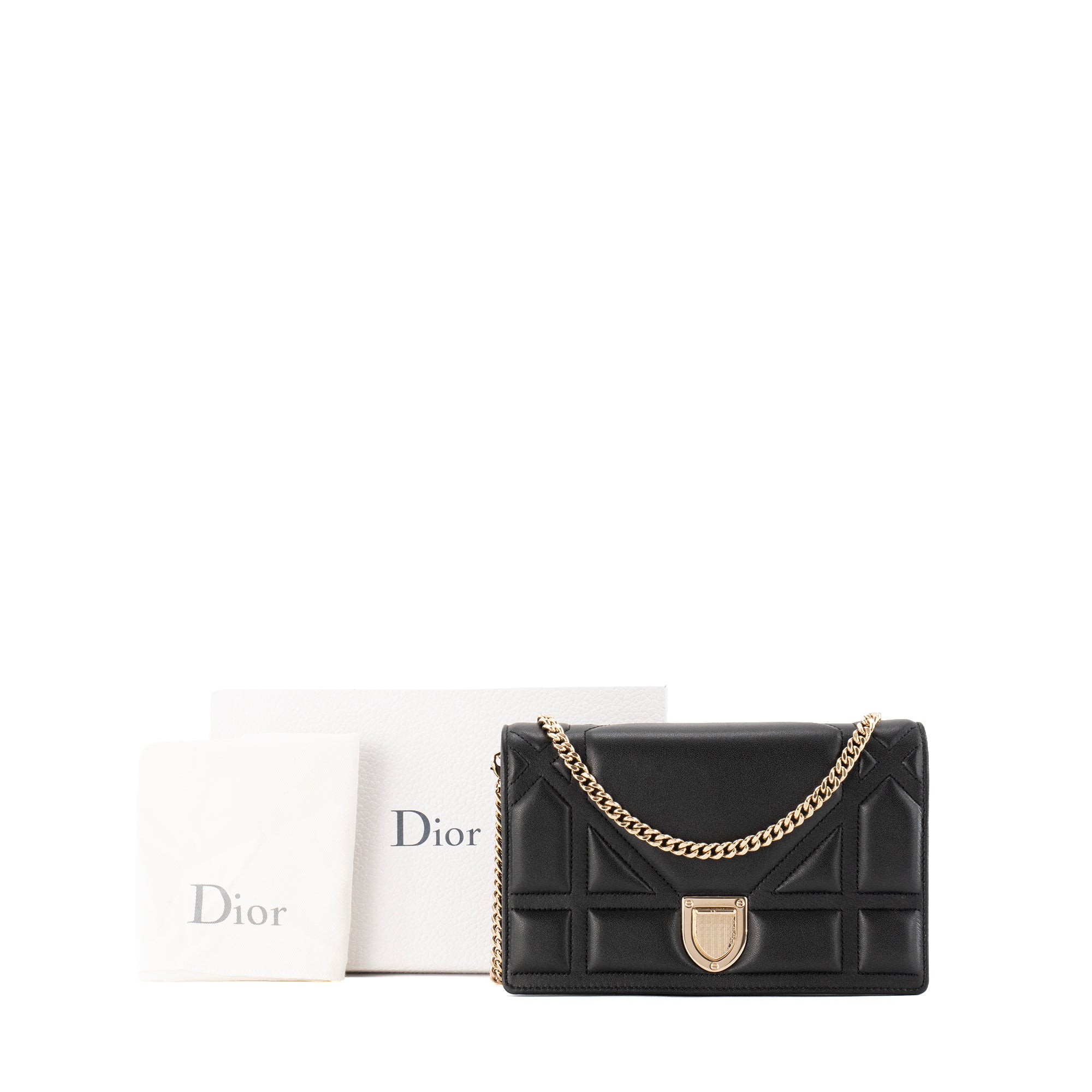 DIOR - Sac à bandoulière Diorama Dior en cuir lisse noir