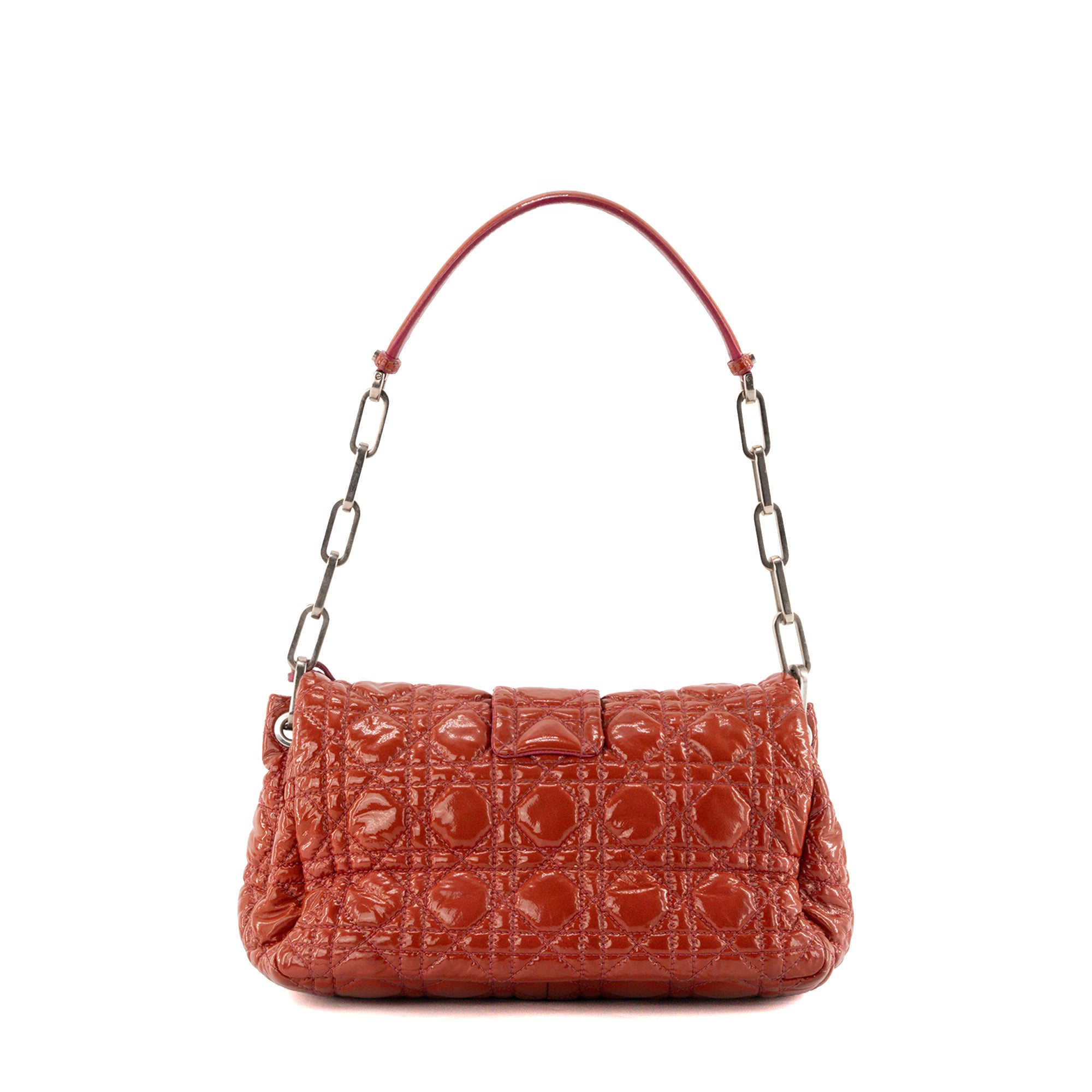 DIOR - Sac à épaule Miss dior en cuir cannage verni rouge