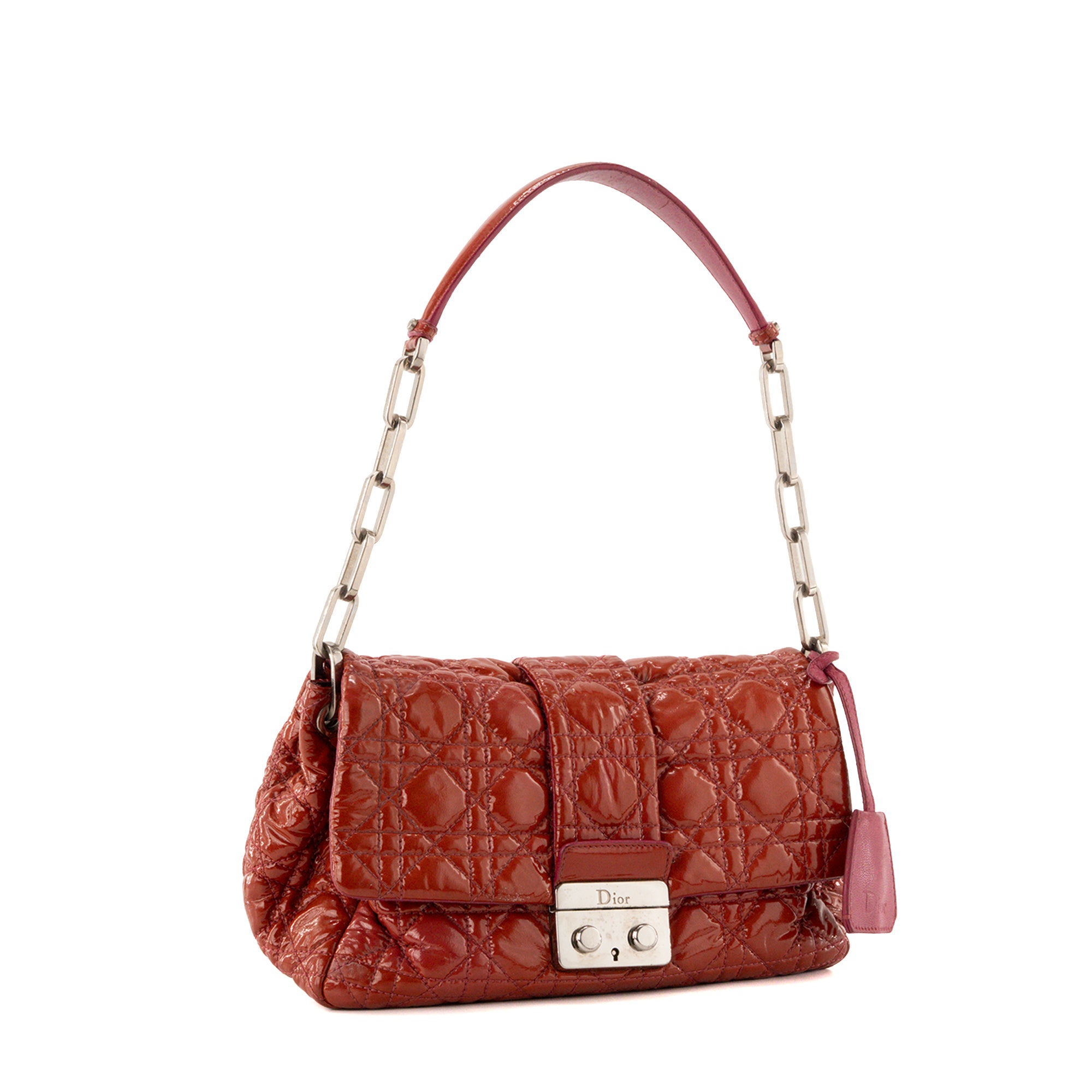 DIOR - Sac à épaule Miss dior en cuir cannage verni rouge