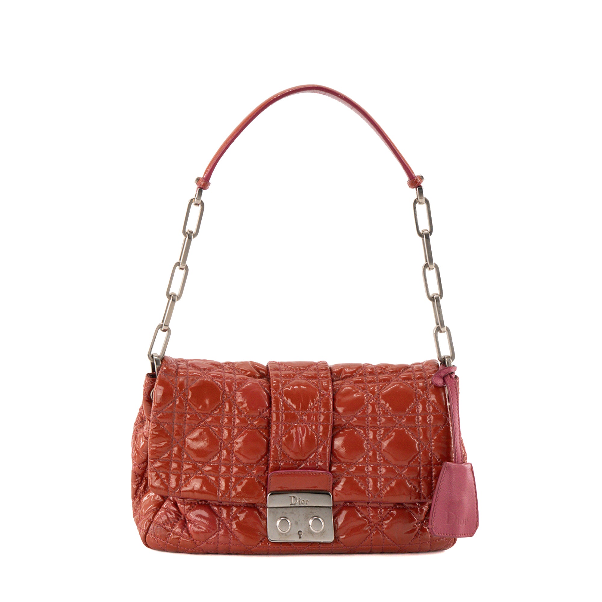 DIOR - Sac à épaule Miss dior en cuir cannage verni rouge