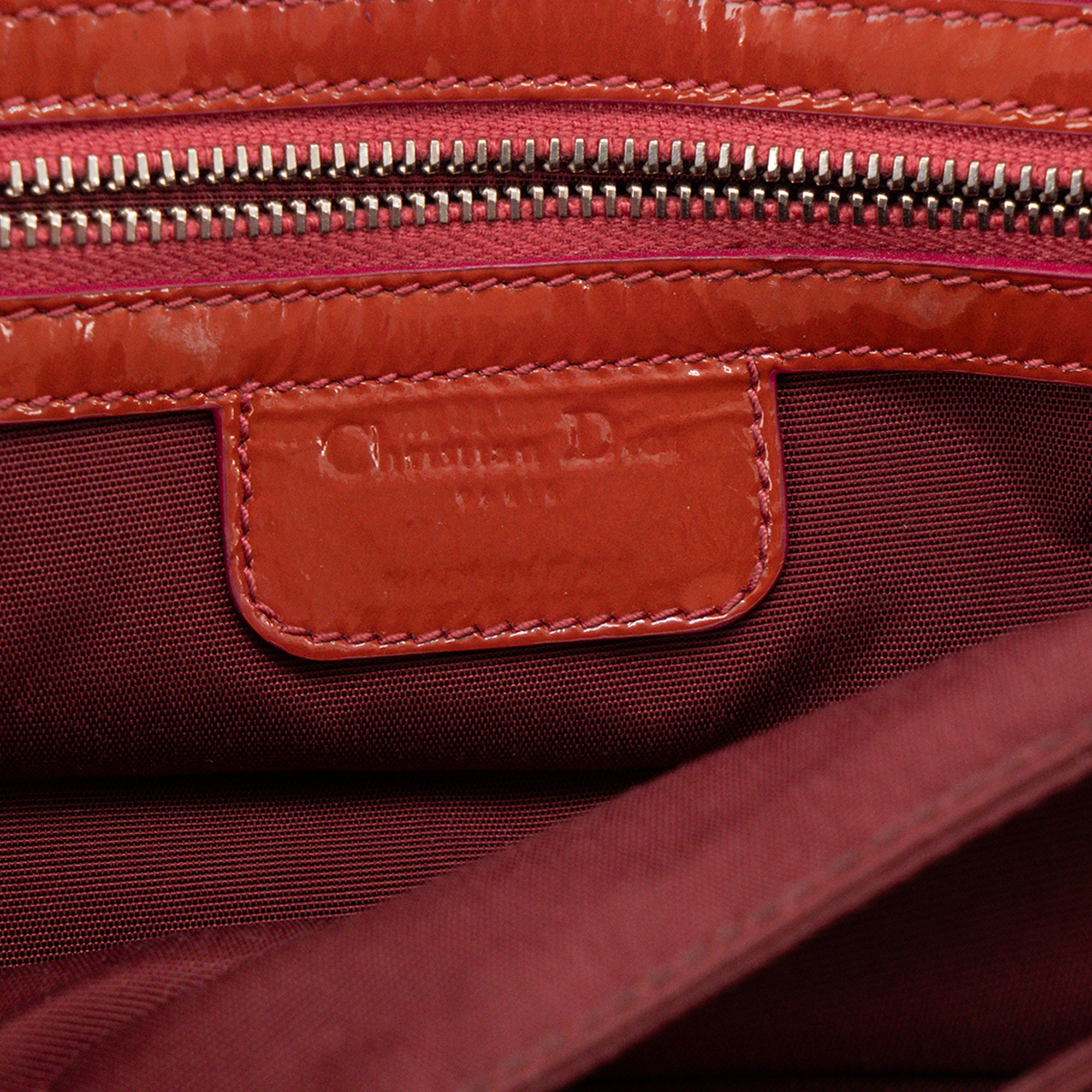 DIOR - Sac à épaule Miss dior en cuir cannage verni rouge