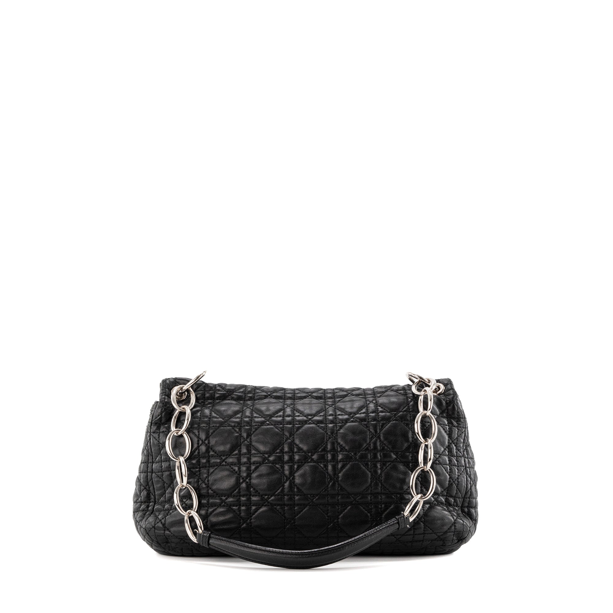DIOR - Sac à épaule Rendez-vous Dior en cuir cannage noir vintage
