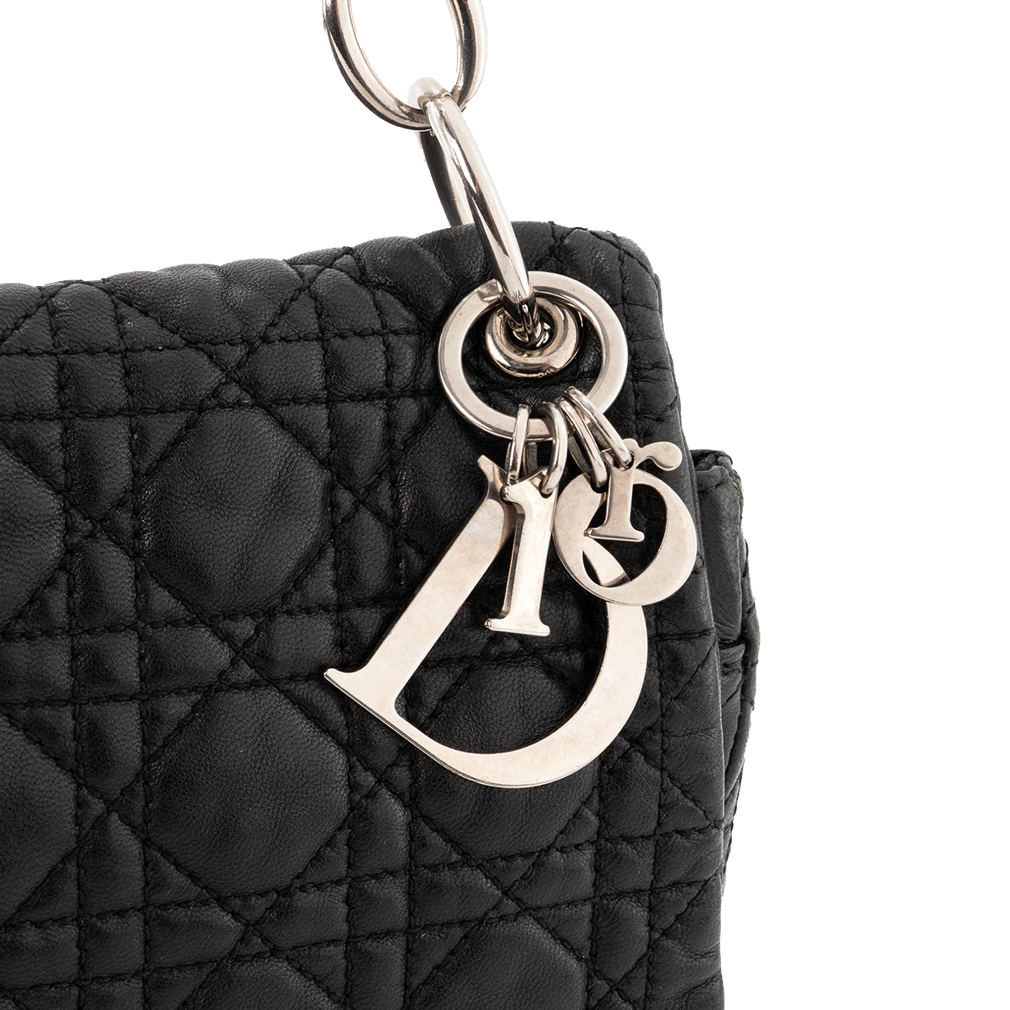 DIOR - Sac à épaule Rendez-vous Dior en cuir cannage noir vintage