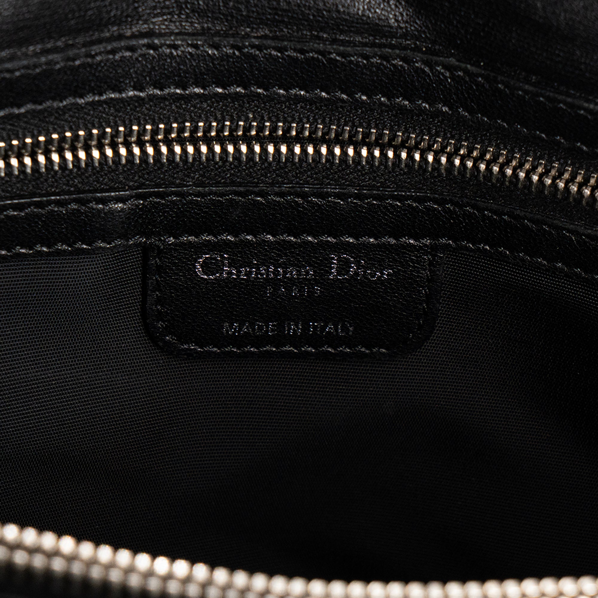 DIOR - Sac à épaule Rendez-vous Dior en cuir cannage noir vintage