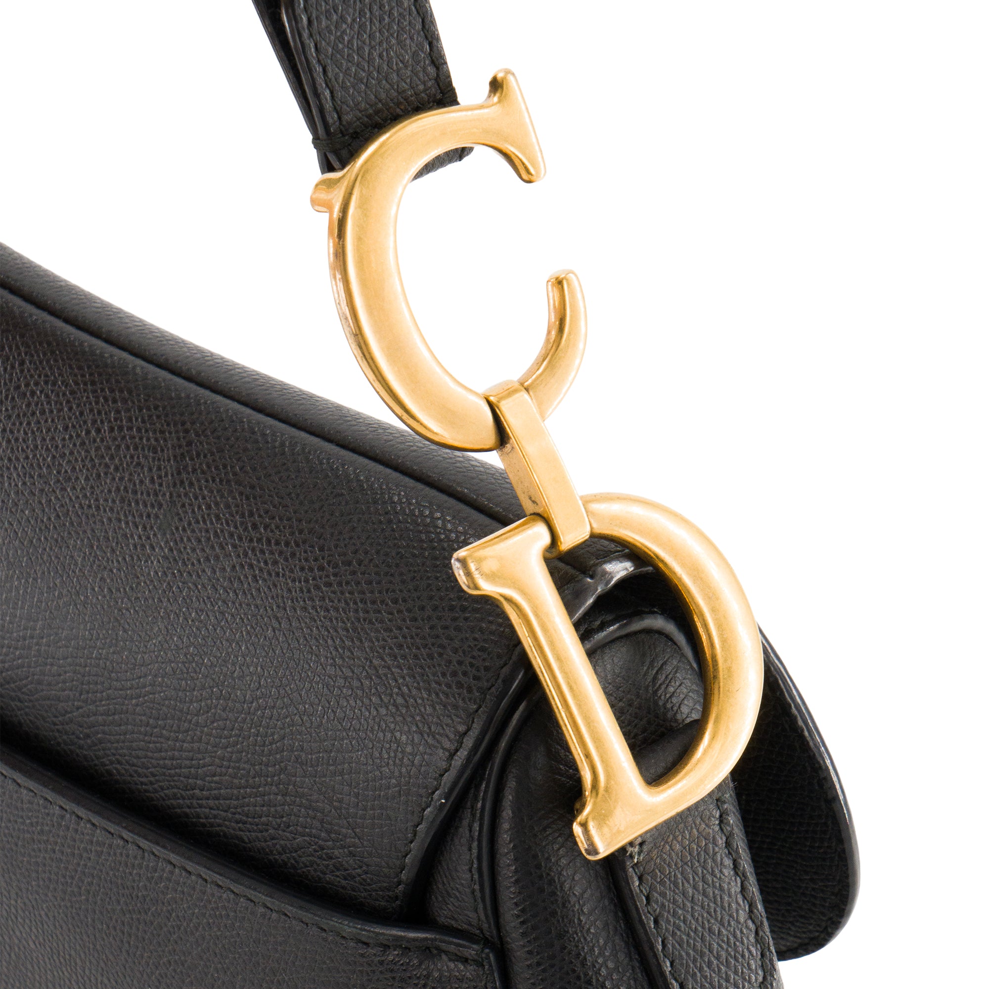 DIOR - Sac à épaule Saddle Dior en cuir grainé noir