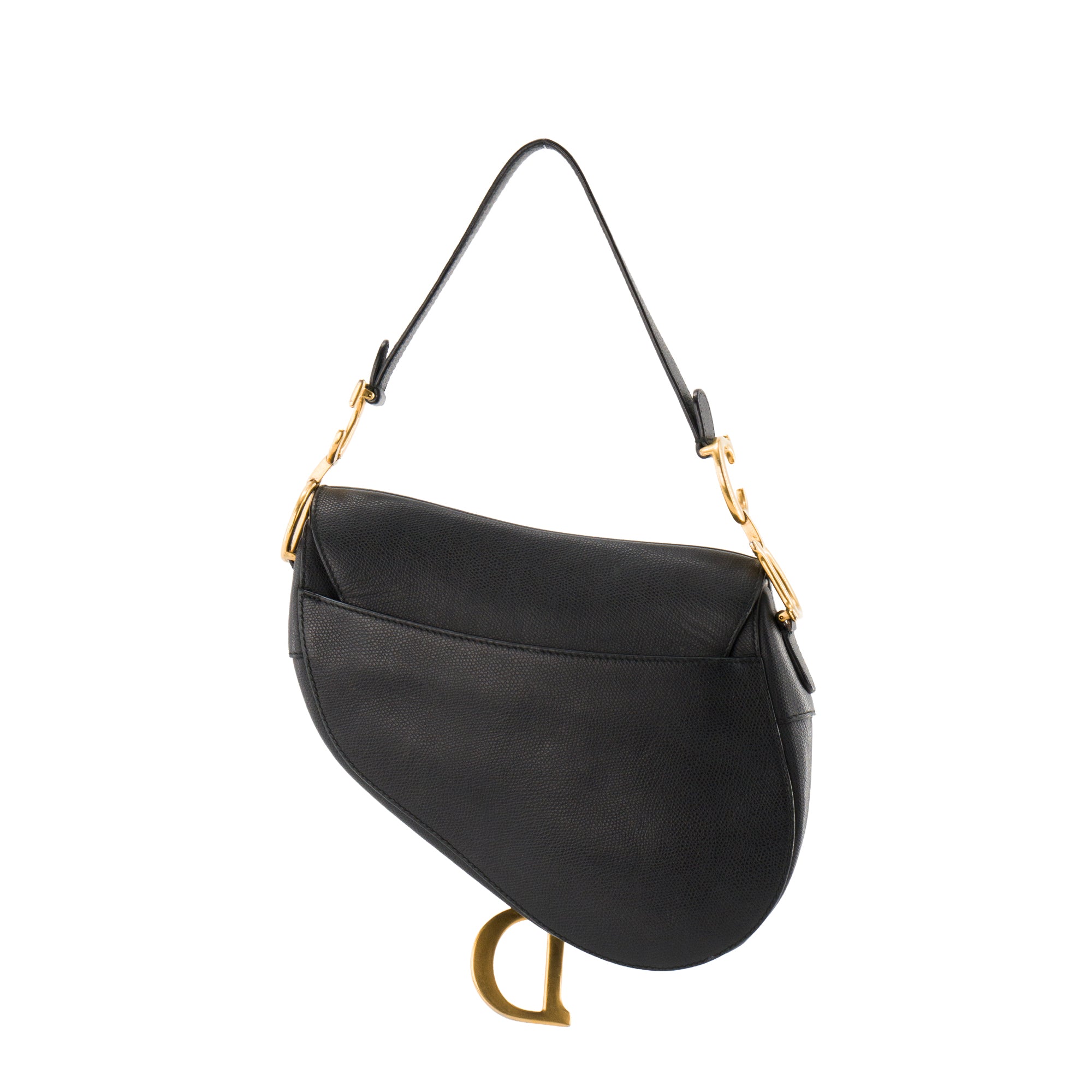 DIOR - Sac à épaule Saddle Dior en cuir grainé noir
