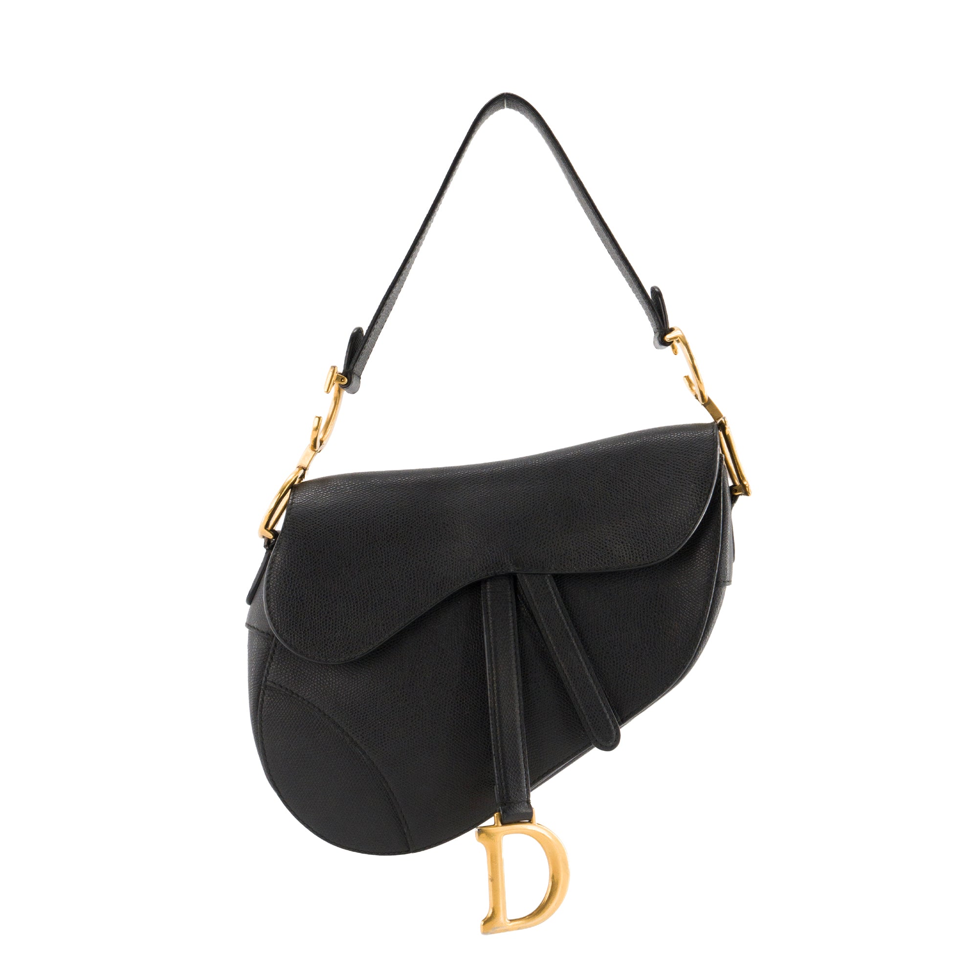 DIOR - Sac à épaule Saddle Dior en cuir grainé noir