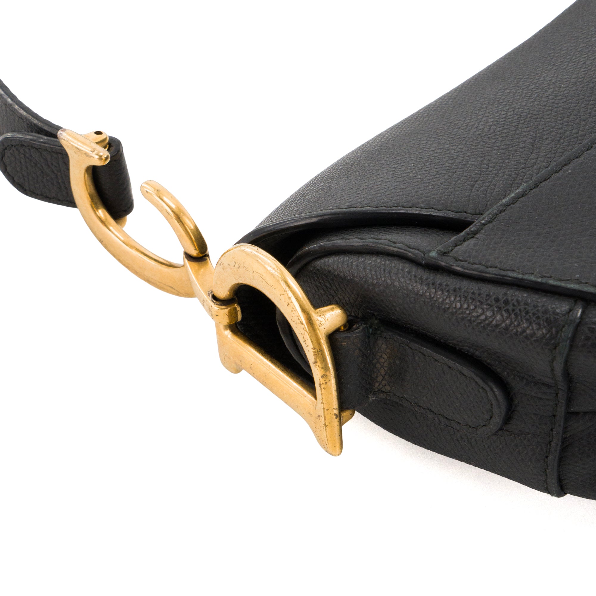 DIOR - Sac à épaule Saddle Dior en cuir grainé noir