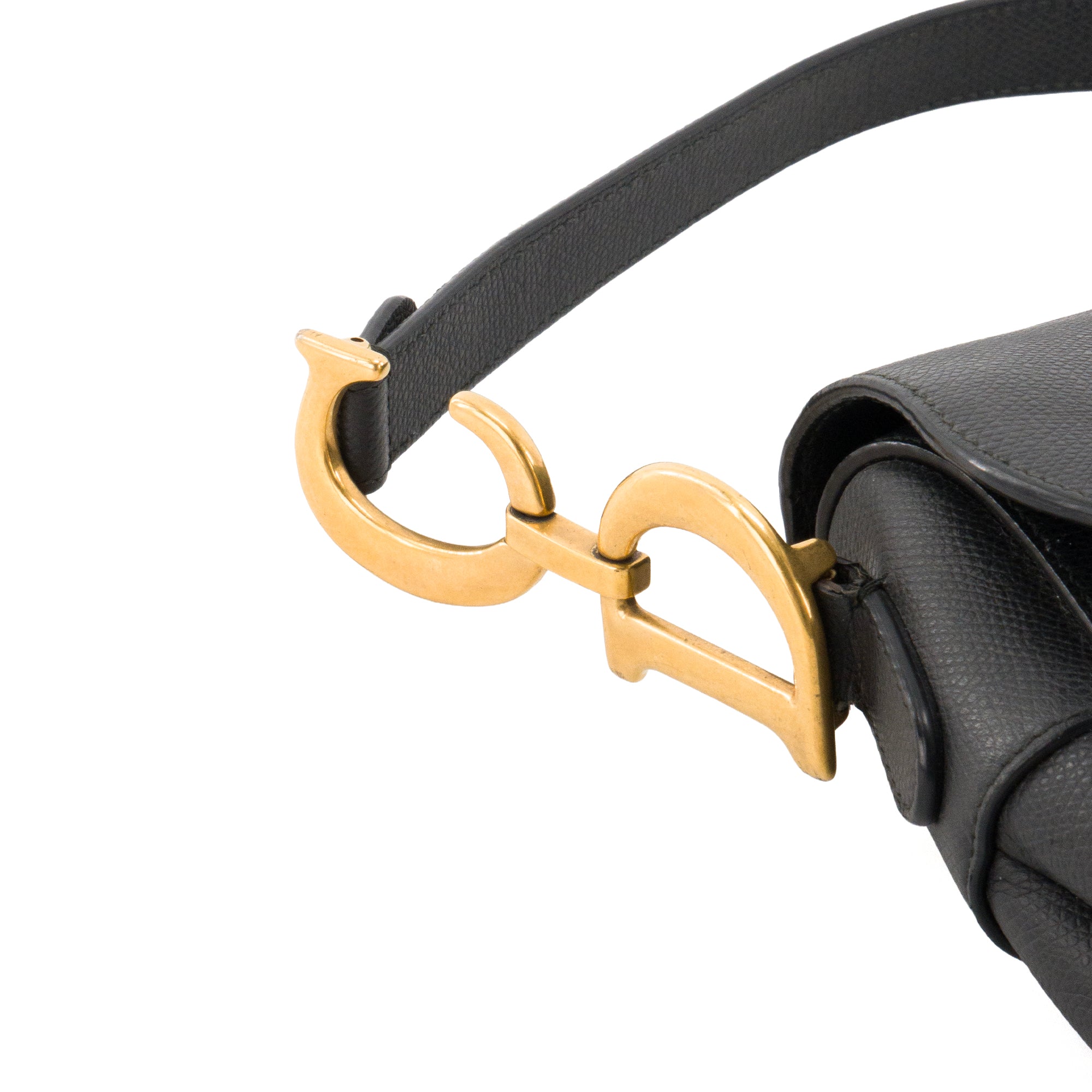DIOR - Sac à épaule Saddle Dior en cuir grainé noir