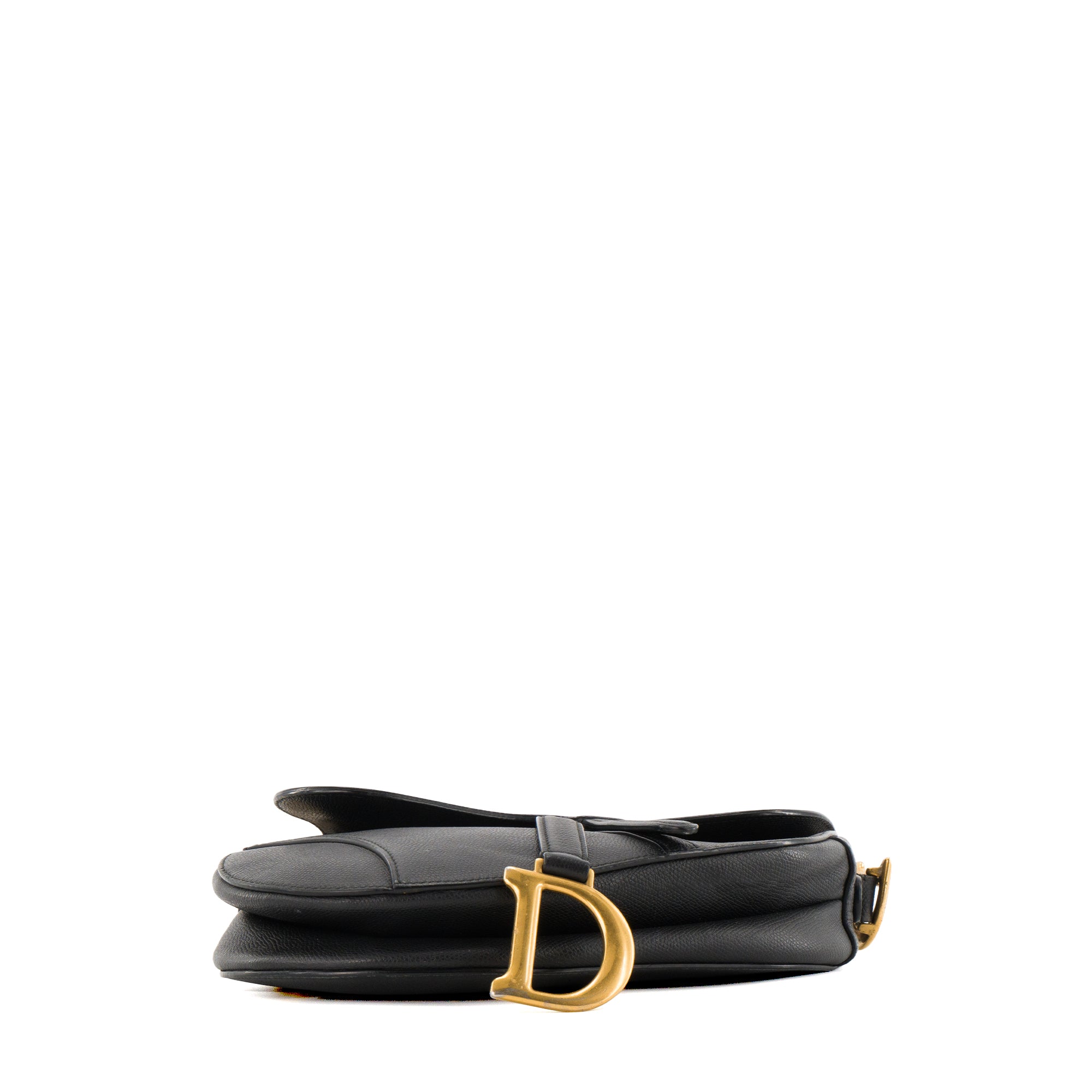 DIOR - Sac à épaule Saddle Dior en cuir grainé noir