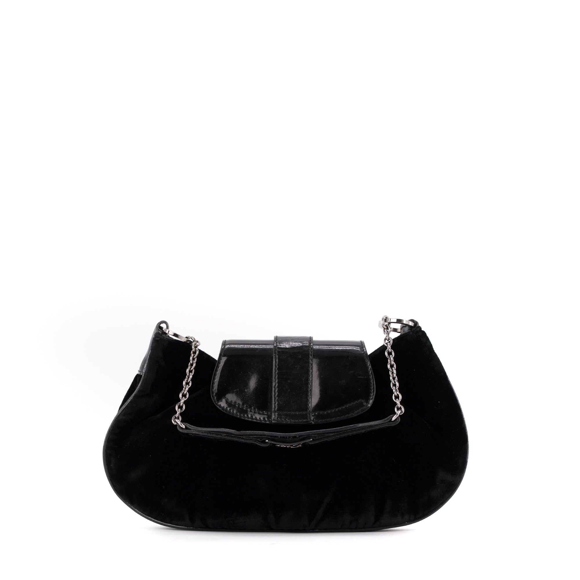 DIOR - Sac à main Street Chic Dior en velours noir vintage