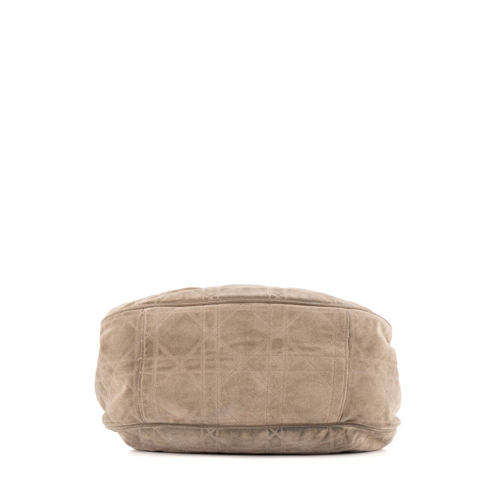 DIOR - Sac à main Drawstring Dior en daim gris vintage