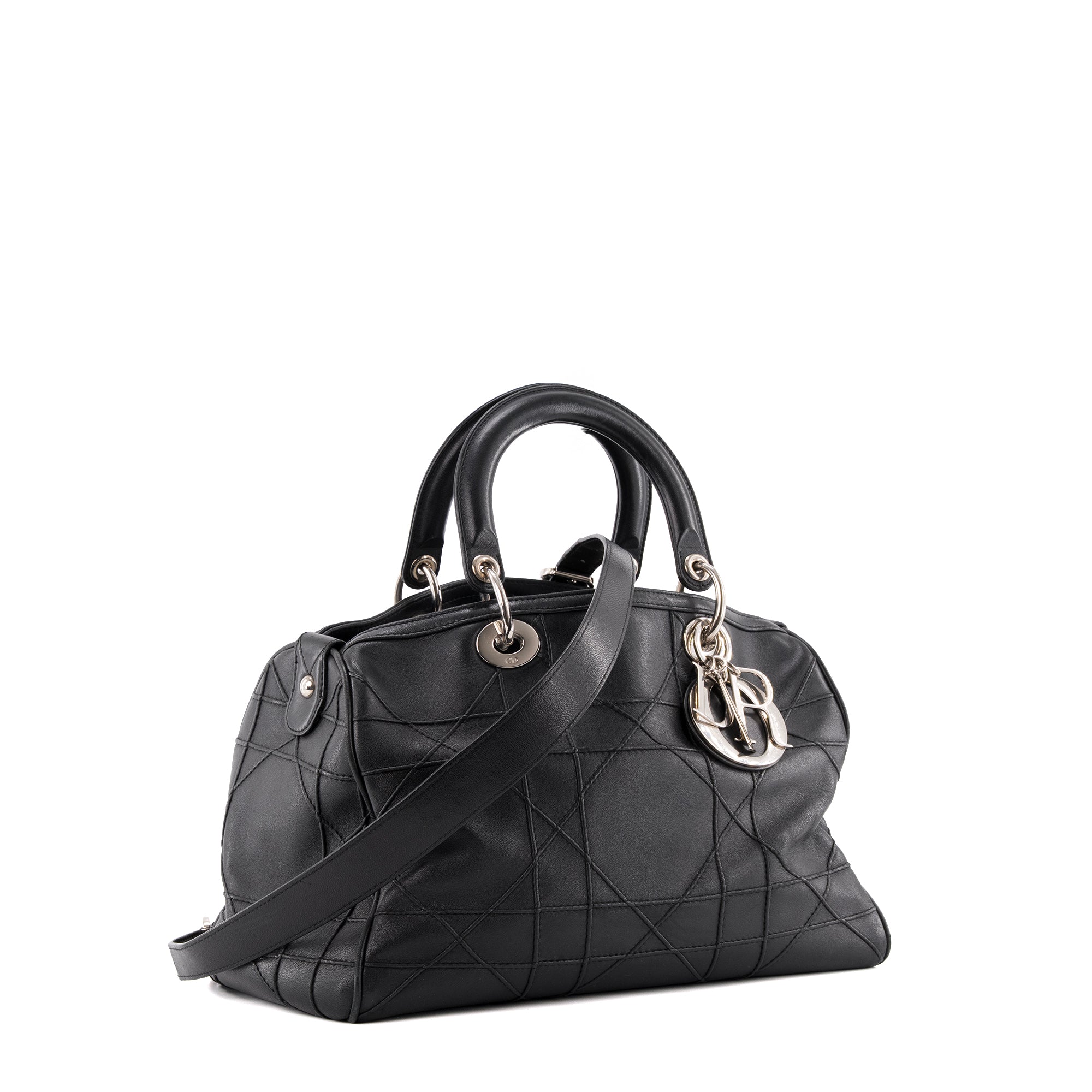 DIOR - Sac à main Granville Dior en cuir noir