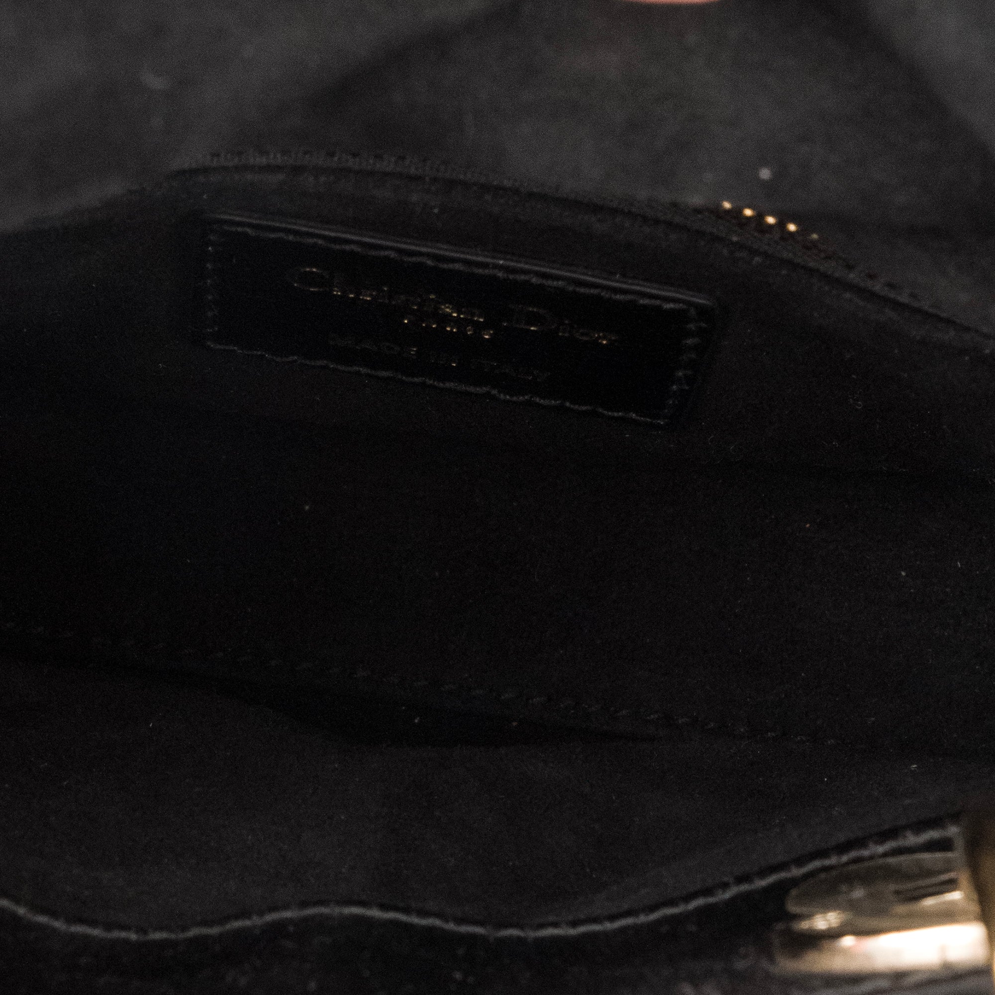 DIOR - Sac à main Lady Dior Christal mini Dior en satin noir