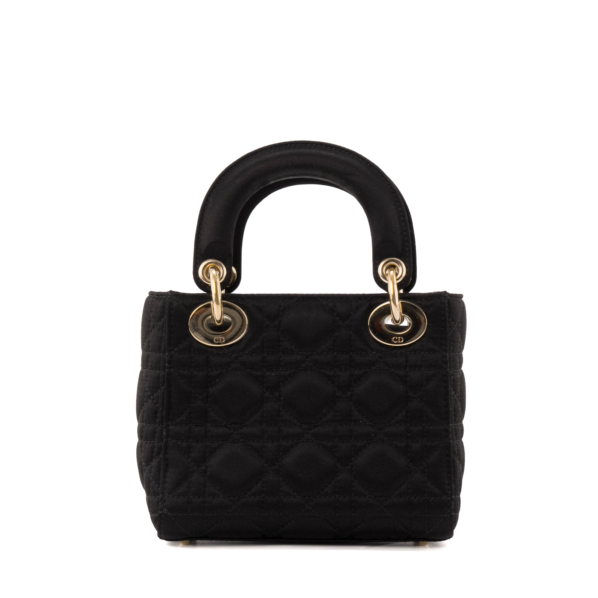 DIOR - Sac à main Lady Dior Christal mini Dior en satin noir