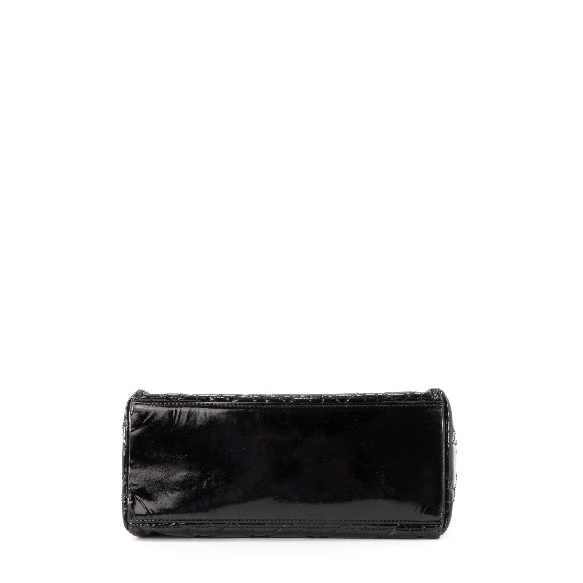 DIOR - Sac à main Lady Dior en cuir verni noir vintage