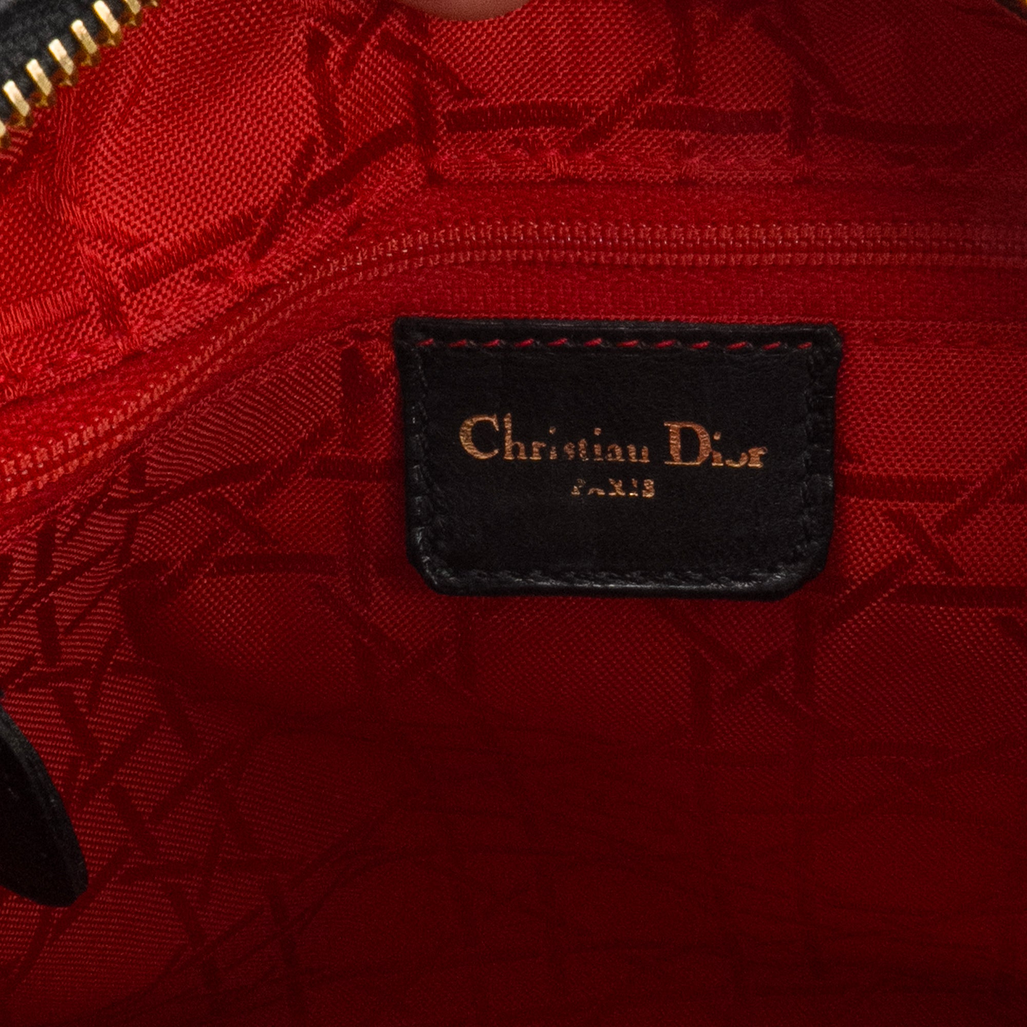 DIOR - Sac à main Lady Dior en cuir verni noir vintage