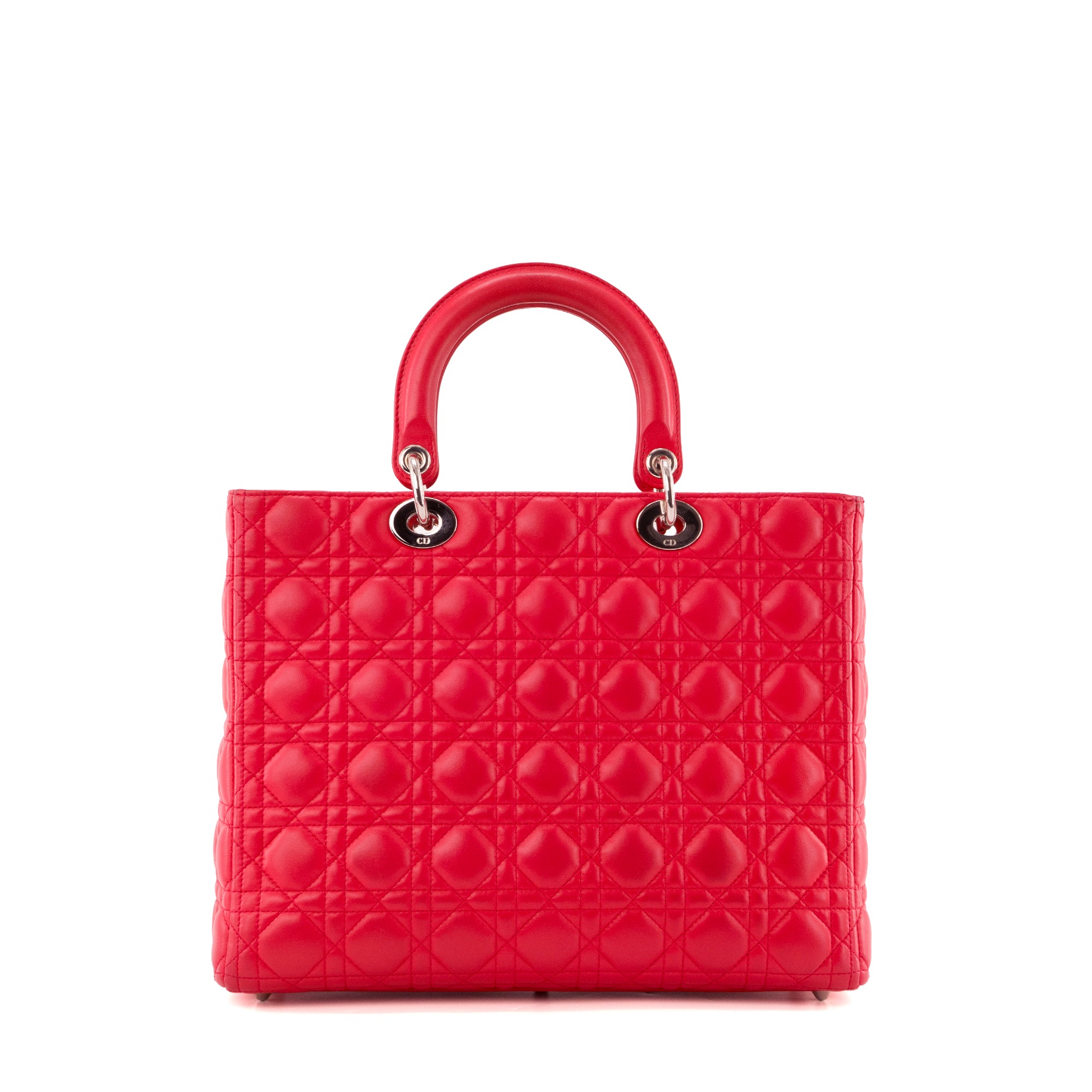 DIOR - Sac à main Lady Dior Large Dior en cuir cannage rose