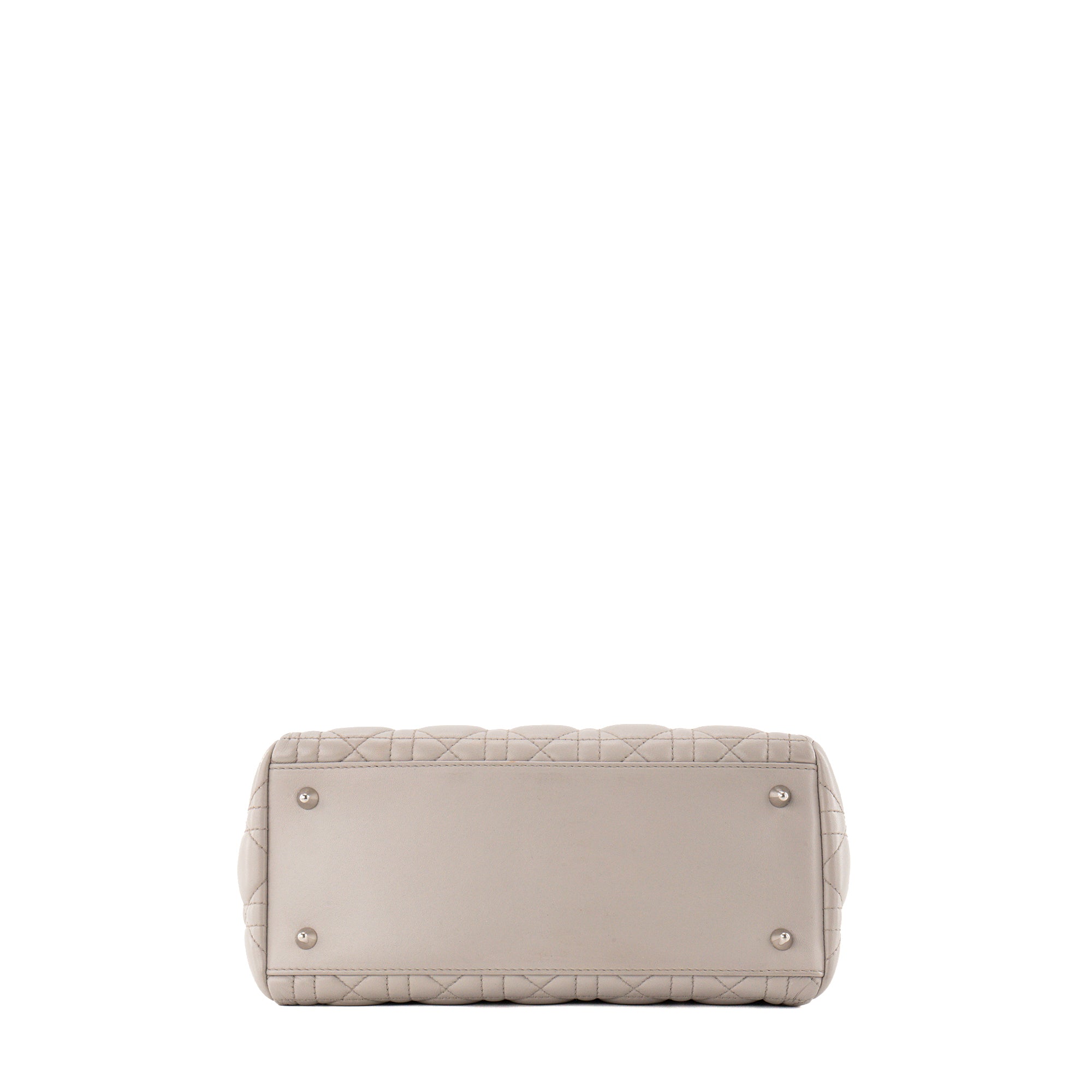 DIOR - Sac à main Lady Dior medium en cuir cannage gris