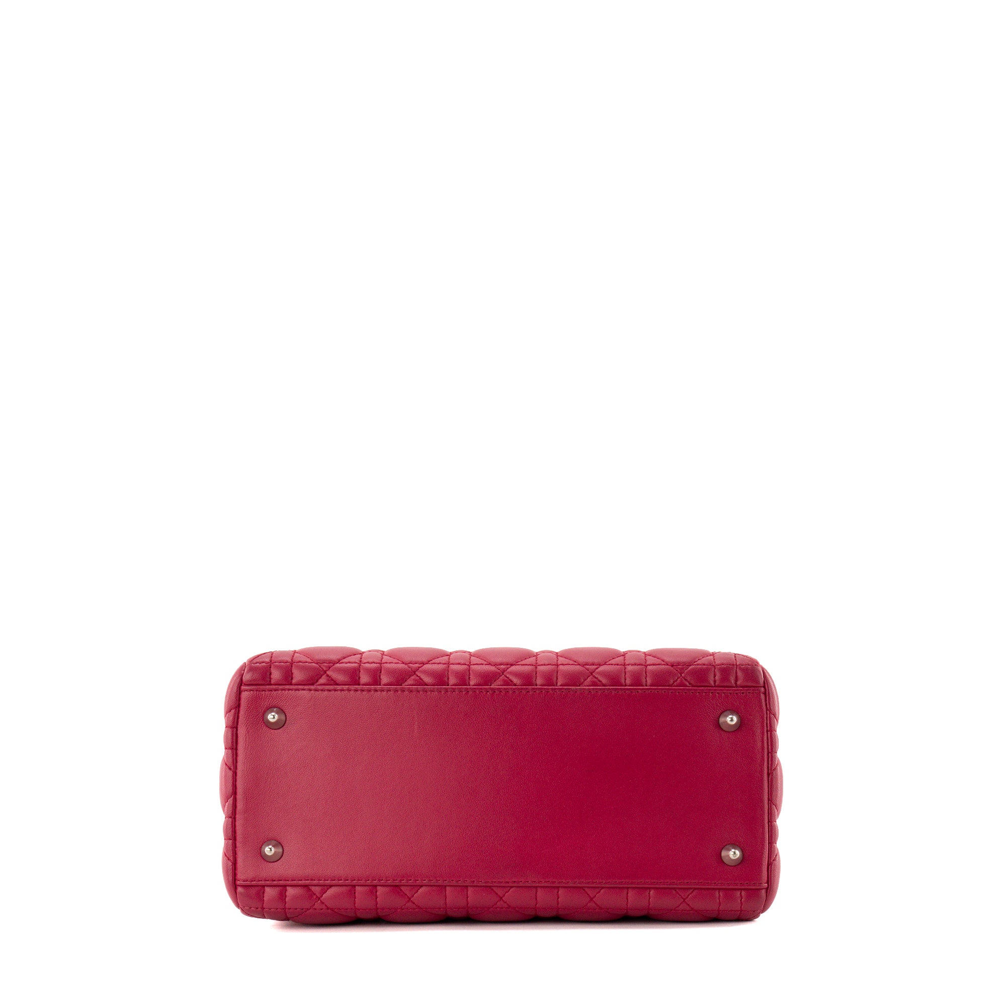 DIOR - Sac à main Lady Dior medium en cuir cannage rose