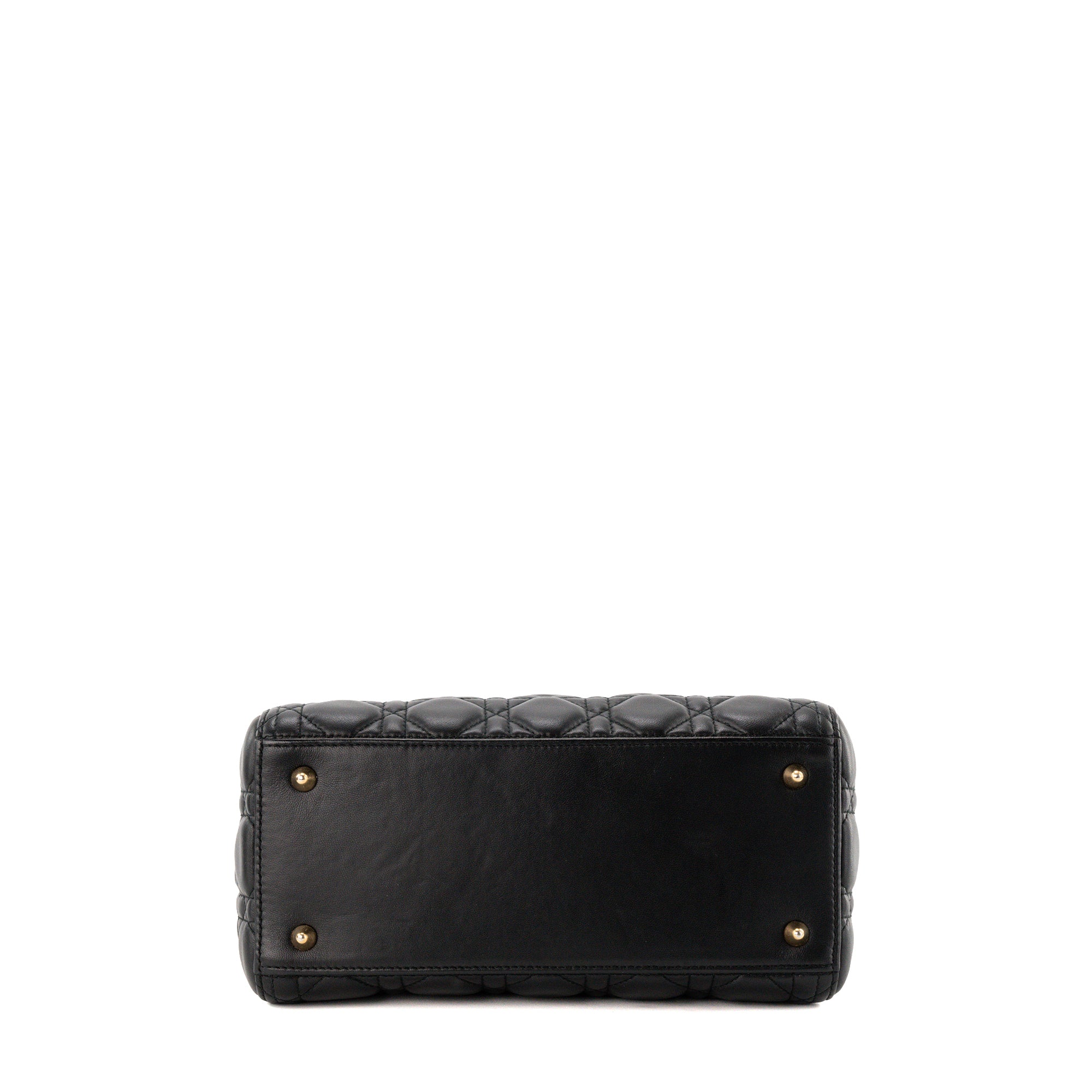 DIOR - Sac à main Lady Dior Medium en cuir cannage noir